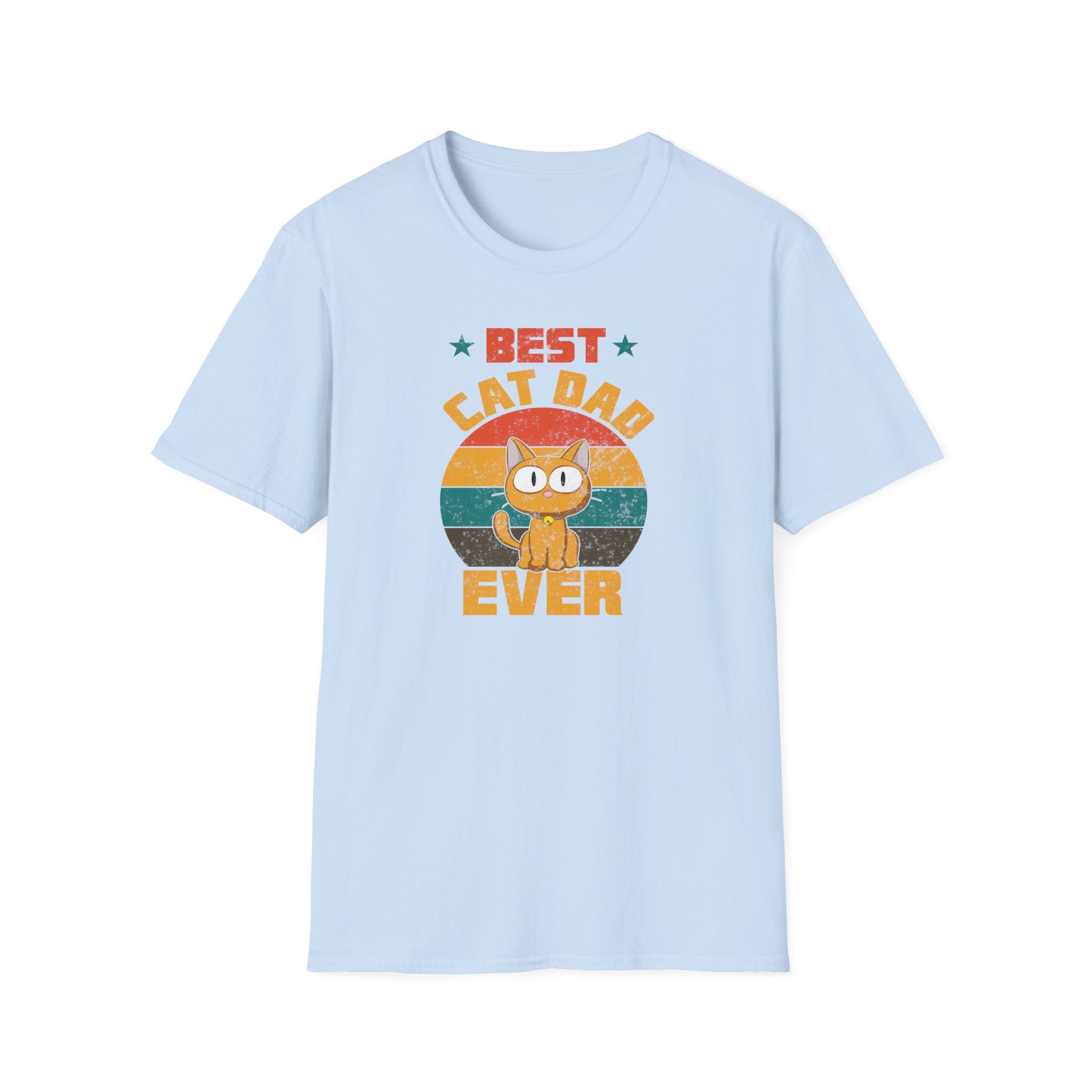 Best Cat Dad Ever T-Shirt | Funny Cat Lover Gift | Unisex Softstyle Tee | Perfect for Father's Day, Birthdays, Pet Owners