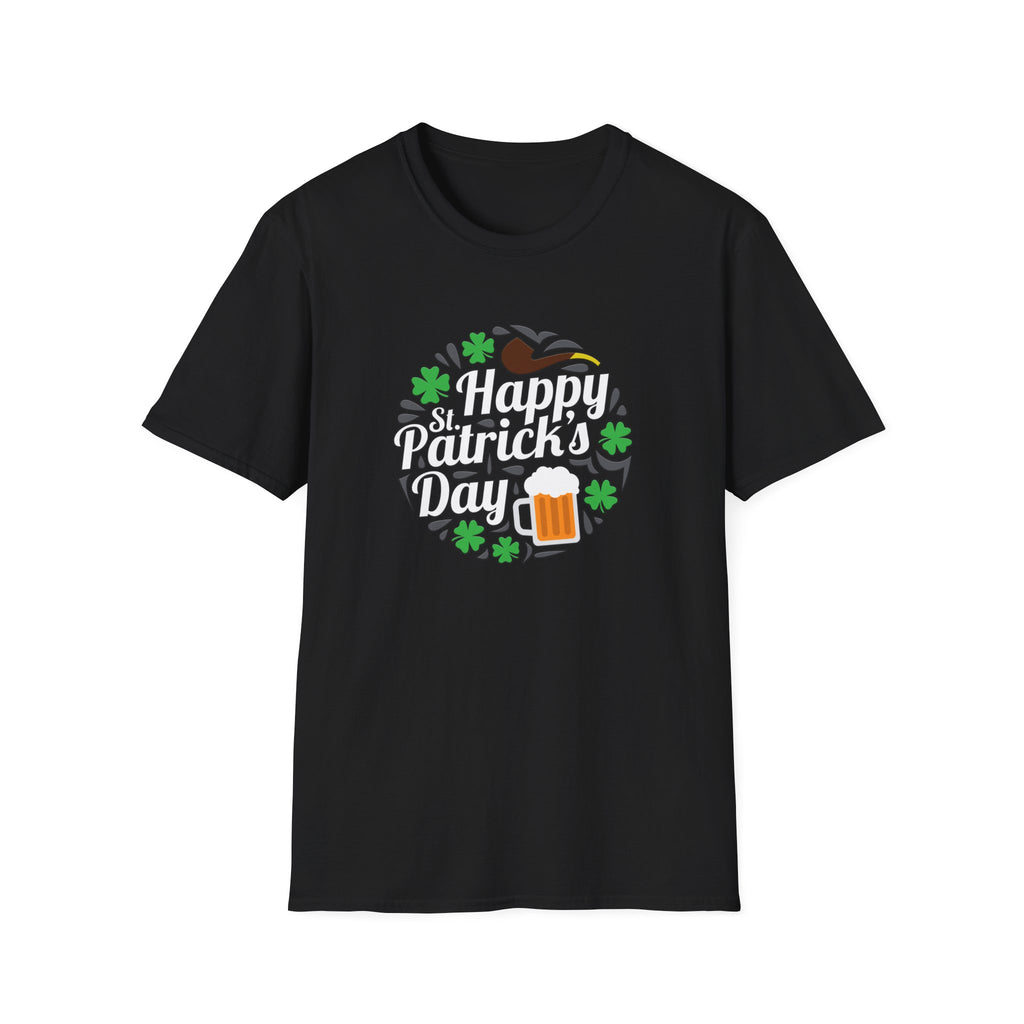 Happy St Patricks Day Unisex Softstyle T-Shirt, Irish Pride Shirt, Shamrock Tee, Beer Lover Gift, Festive Green Top