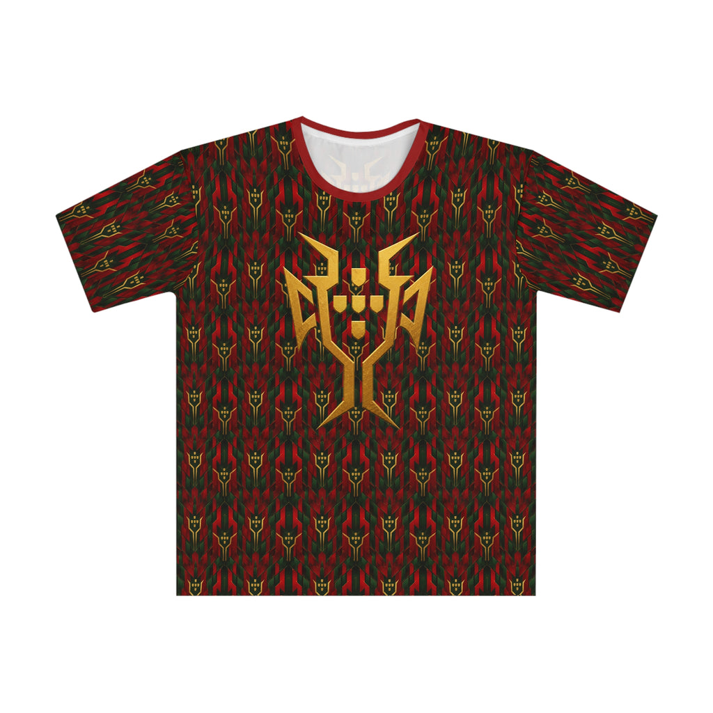 Portugal Gold Sigil All-Over Print Tee — Dark Tribal Pattern Men’s T-Shirt