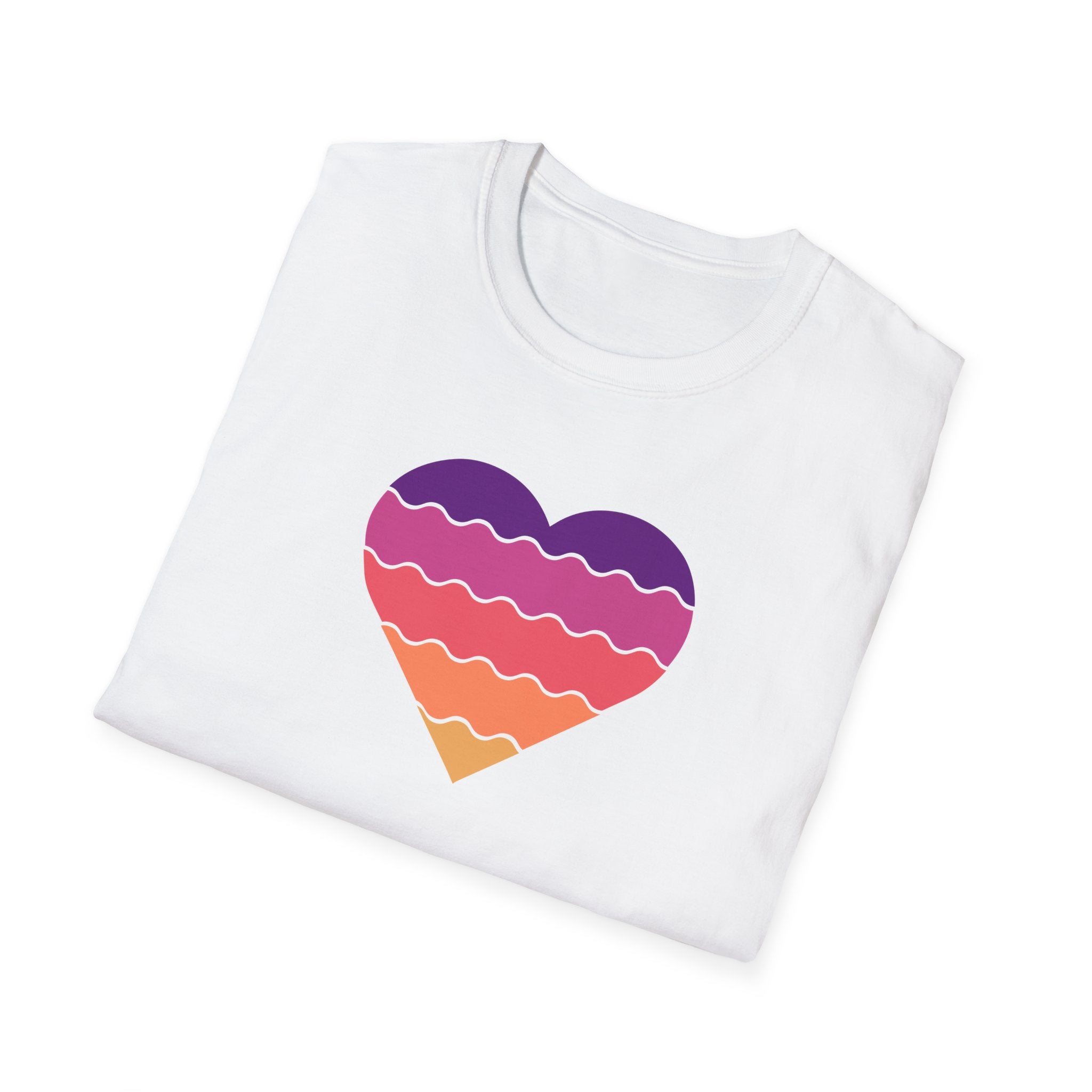Gradient Heart Unisex Softstyle T-Shirt - Perfect for Summer, Casual Wear, Gift for Friends, Valentine's Day, Beach Days, Love
