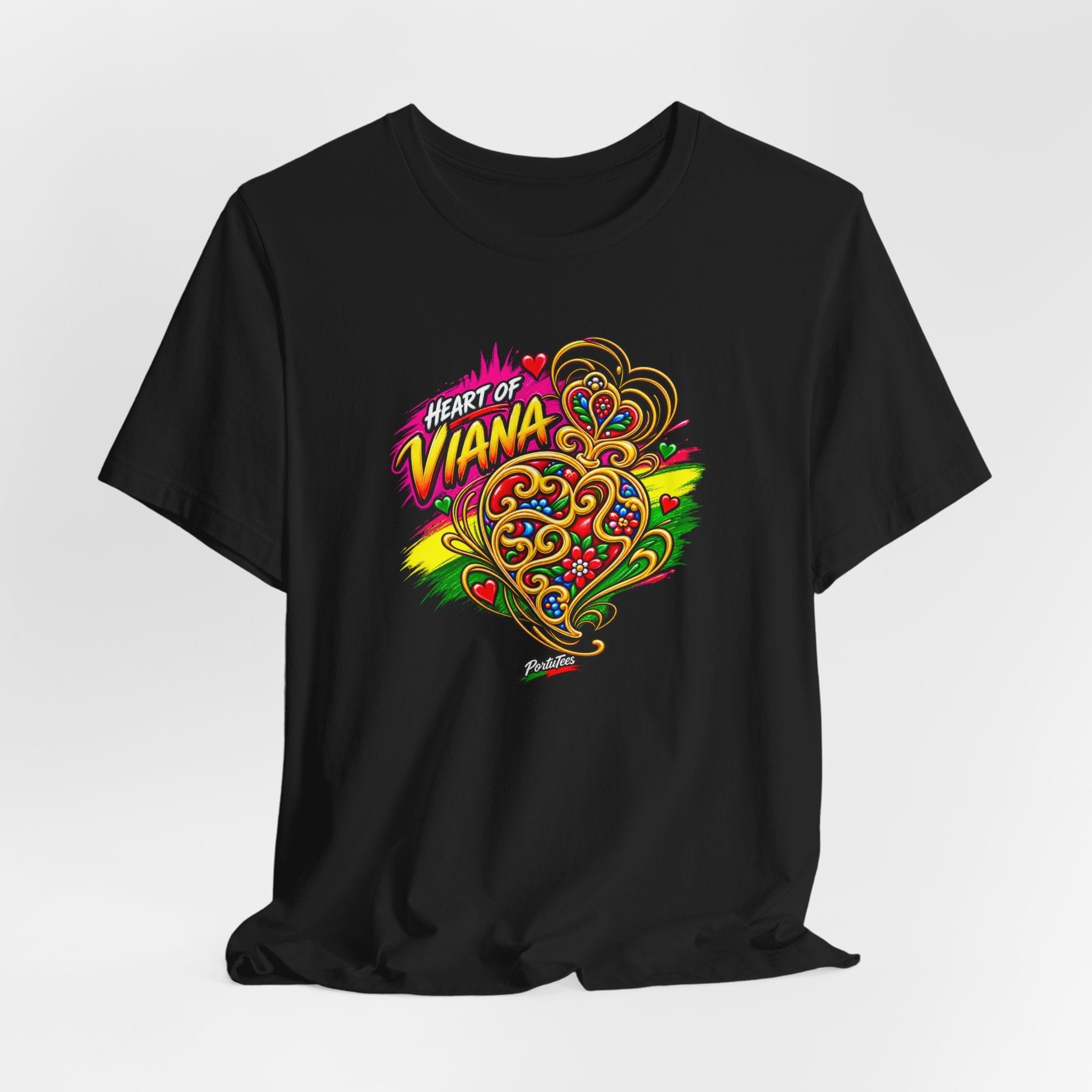 Heart of Viana Graphic Tee – Colorful Floral Heart Design