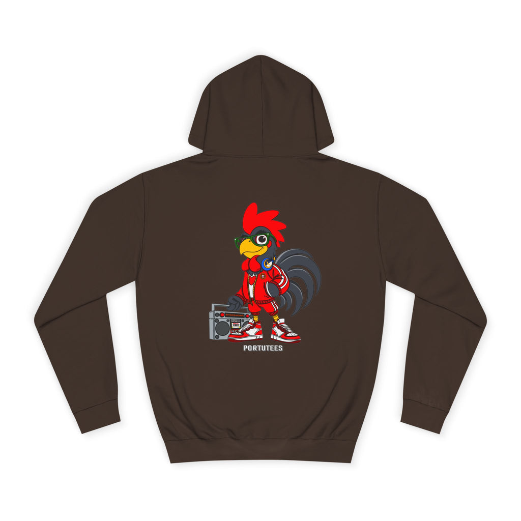 Hip-Hop Portuguese Rooster Hoodie - Urban Style Sweatshirt, Trendy College Apparel, Unisex Outerwear, Chicken Lover Gift, Cool Rooster