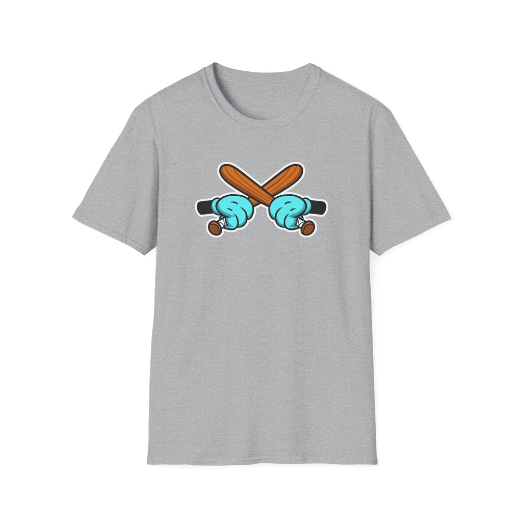 Playful Cartoon Baseball T-Shirt - Unisex Softstyle Tee, Casual Wear, Gift for Sports Lovers, Summer Fun, Unique Creative Design