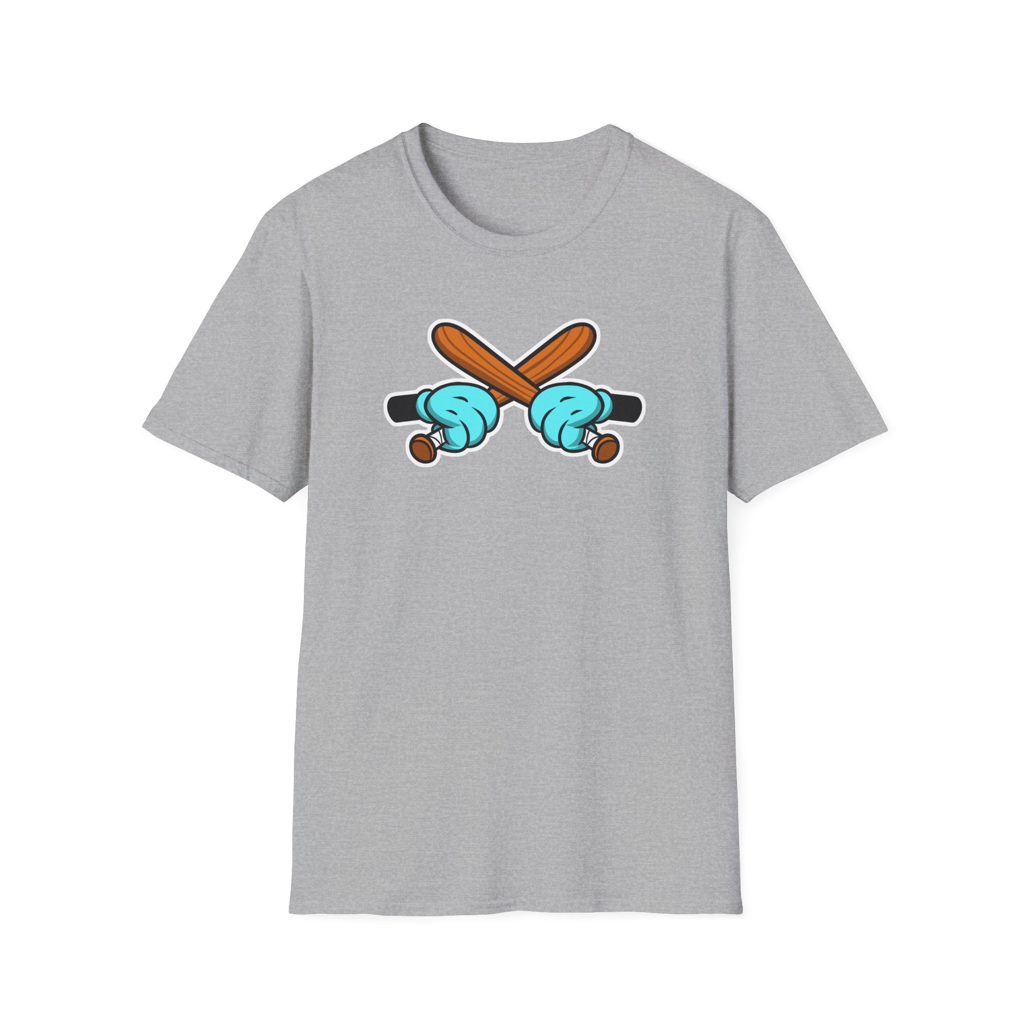 Playful Cartoon Baseball T-Shirt - Unisex Softstyle Tee, Casual Wear, Gift for Sports Lovers, Summer Fun, Unique Creative Design