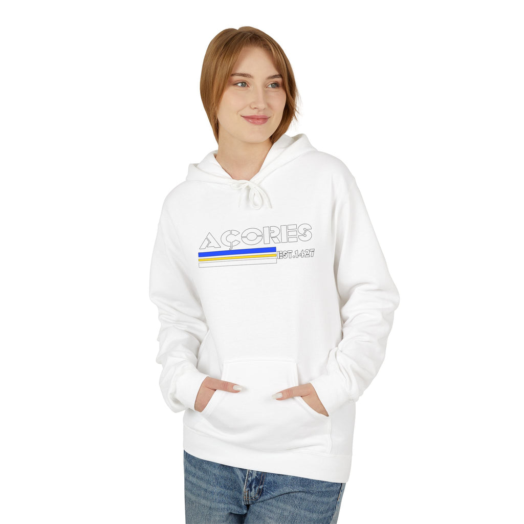 Acores Retro Style Unisex Fleece Hoodie with Graphic Design