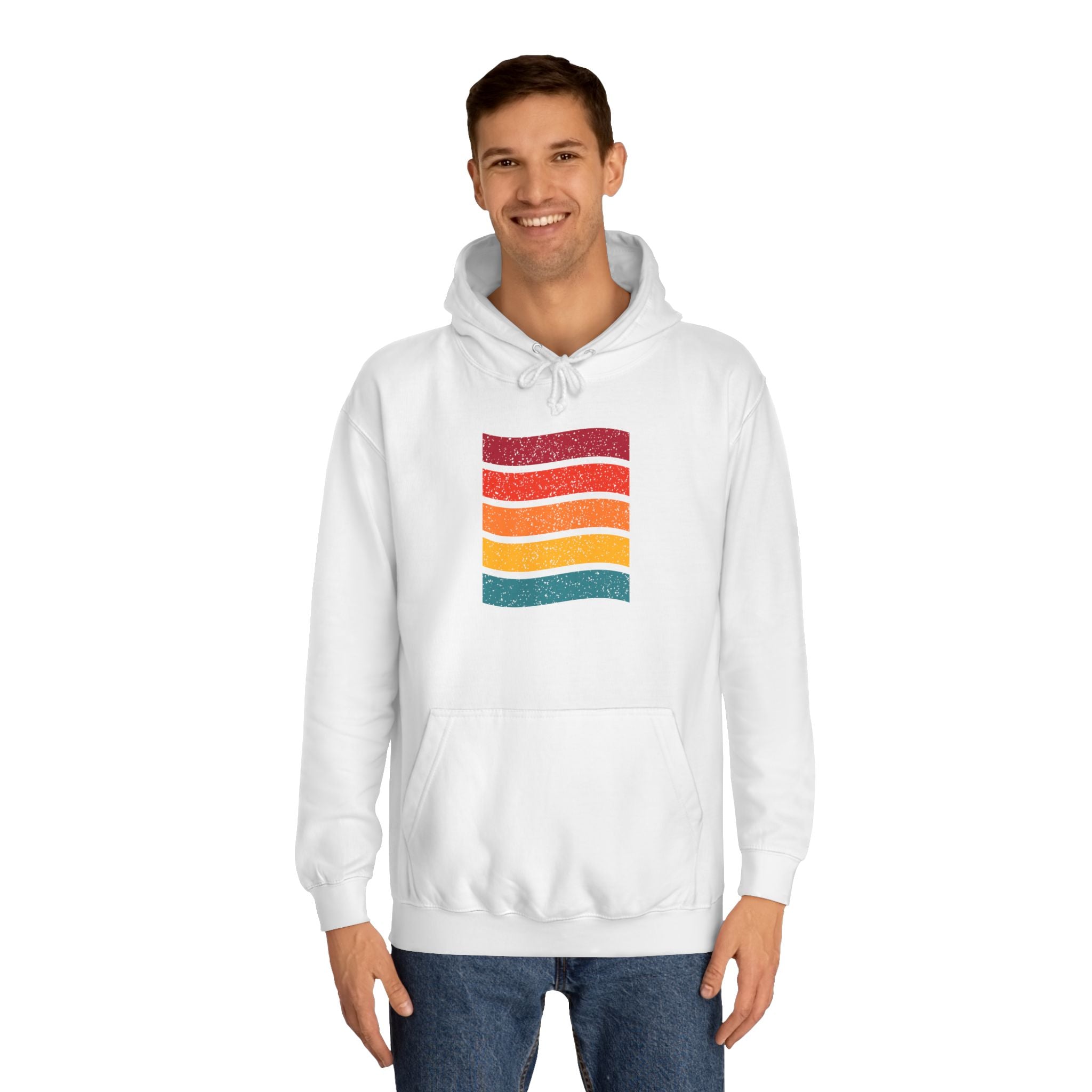Colorful Stripe Unisex College Hoodie | Cozy Casualwear, Gifts for Students, Fall Fashion, College Events, Lounge Wear