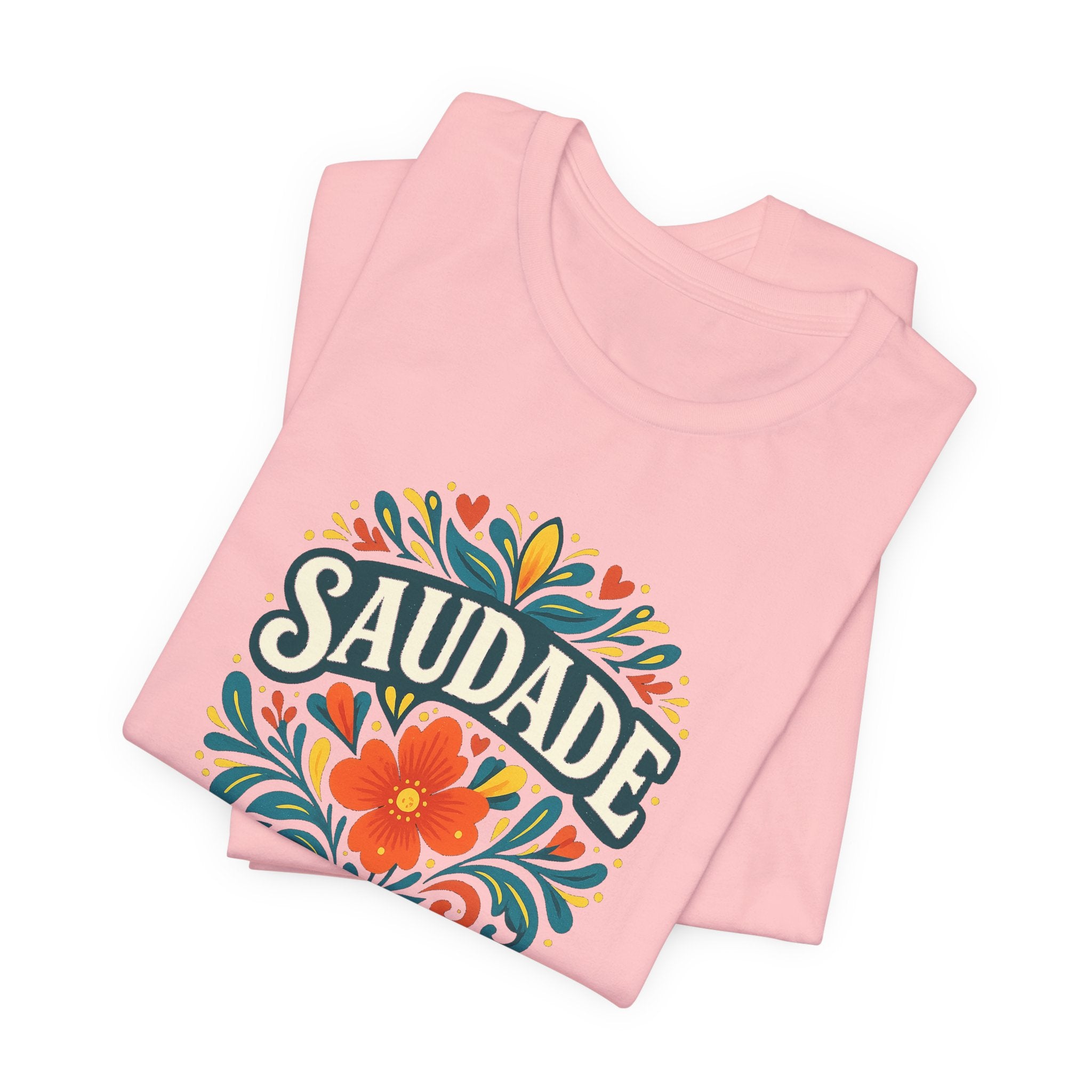 Saudade Floral Graphic Tee — Vintage Portuguese Nostalgia T-Shirt