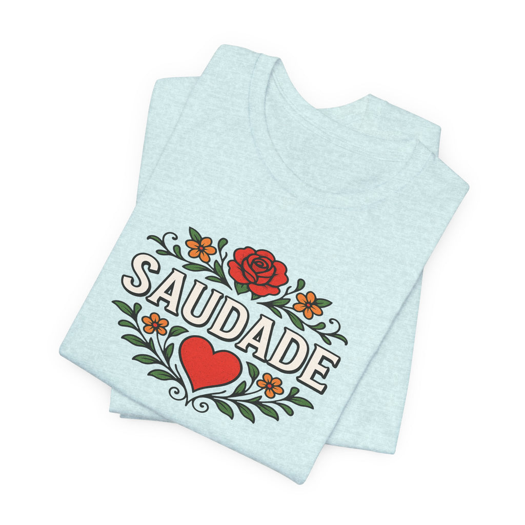 Saudade Floral Heart Tee — Portuguese Nostalgia T-Shirt