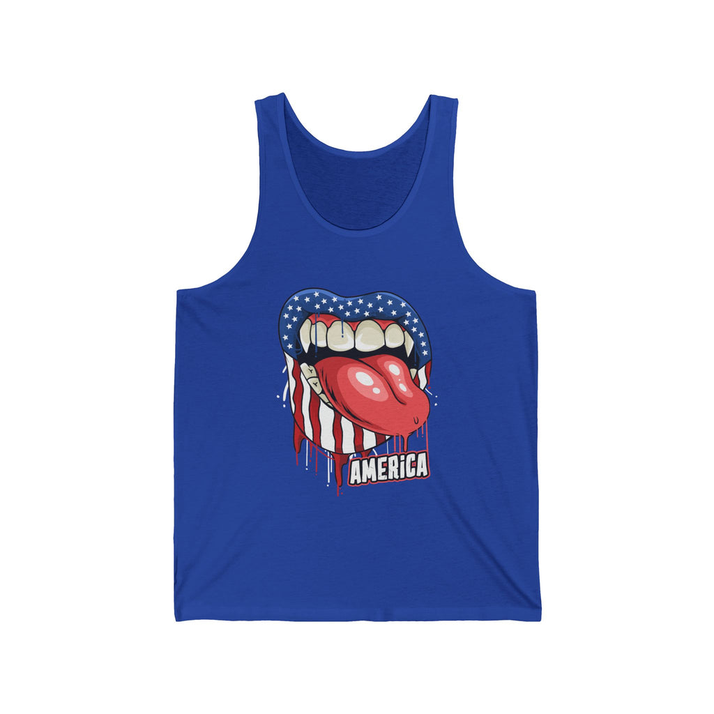 Bold Graphic Unisex Jersey Tank - Express Your Patriotism, Summer Fashion, BBQ Parties, Independence Day, Casual Wear, Music Festivals