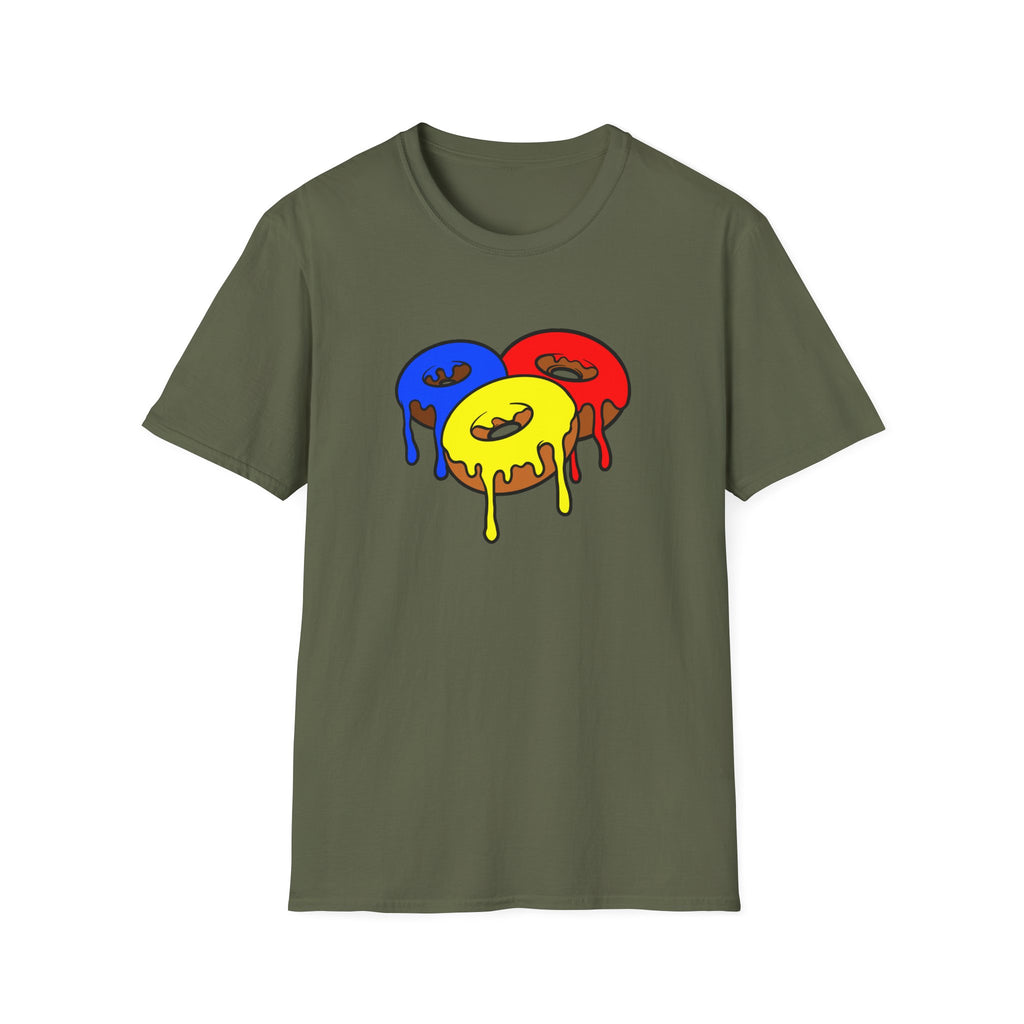 Colorful Dripping Donuts Unisex T-Shirt, Foodie Tee, Summer Outfit, Gift for Bakers, Casual Wear, Sweet Treat Apparel