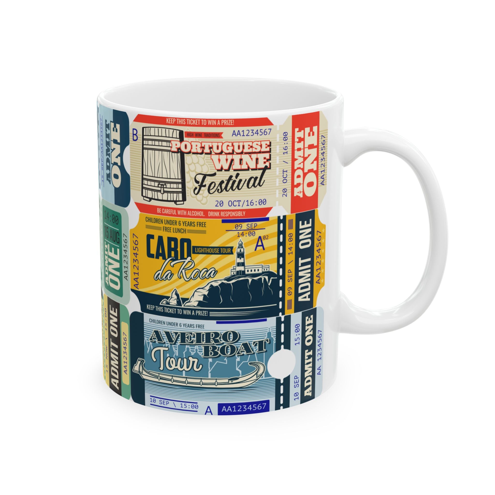 Colorful Portugal Festival Ticket Ceramic Mug
