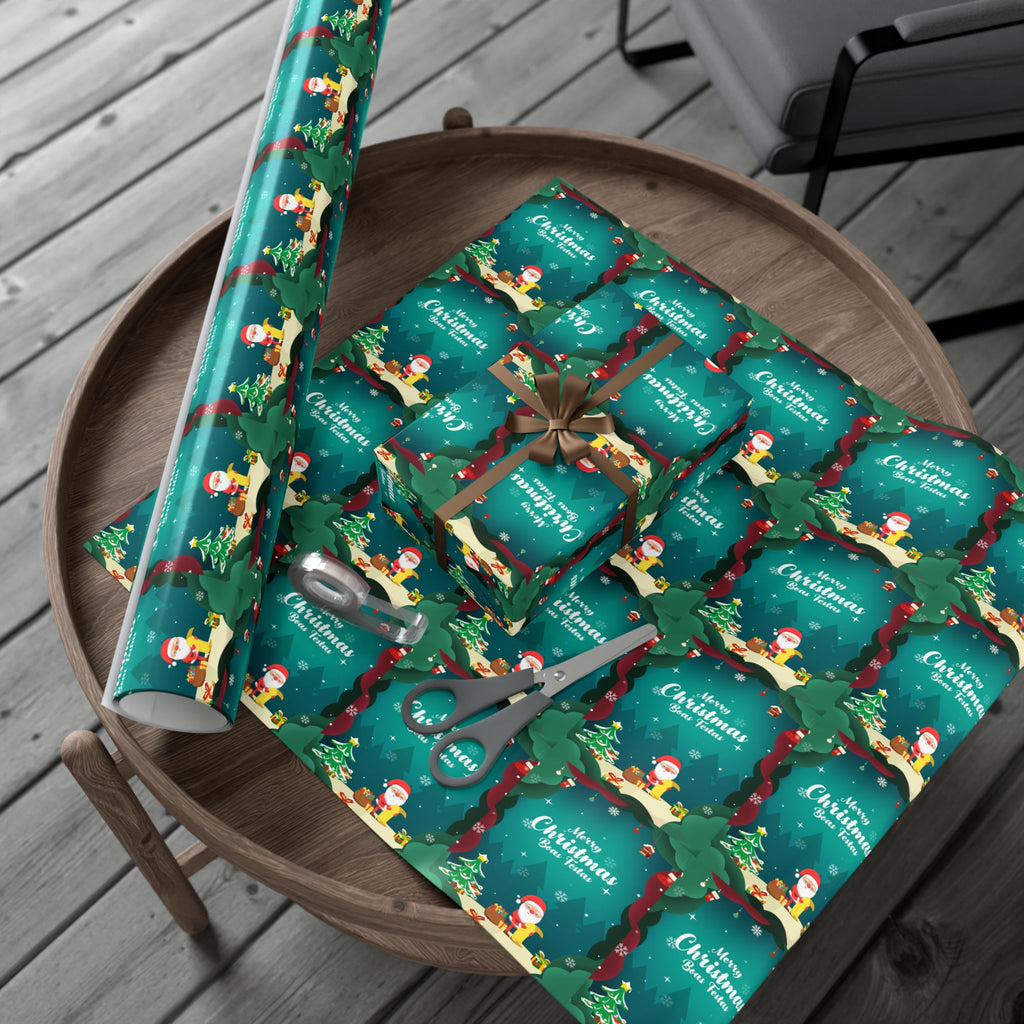 Boas Festas Merry Christmas Gift Wrap Papers, Holiday Wrapping Paper, Eco-Friendly Packaging, Merry Christmas Decor, Gift Presentation