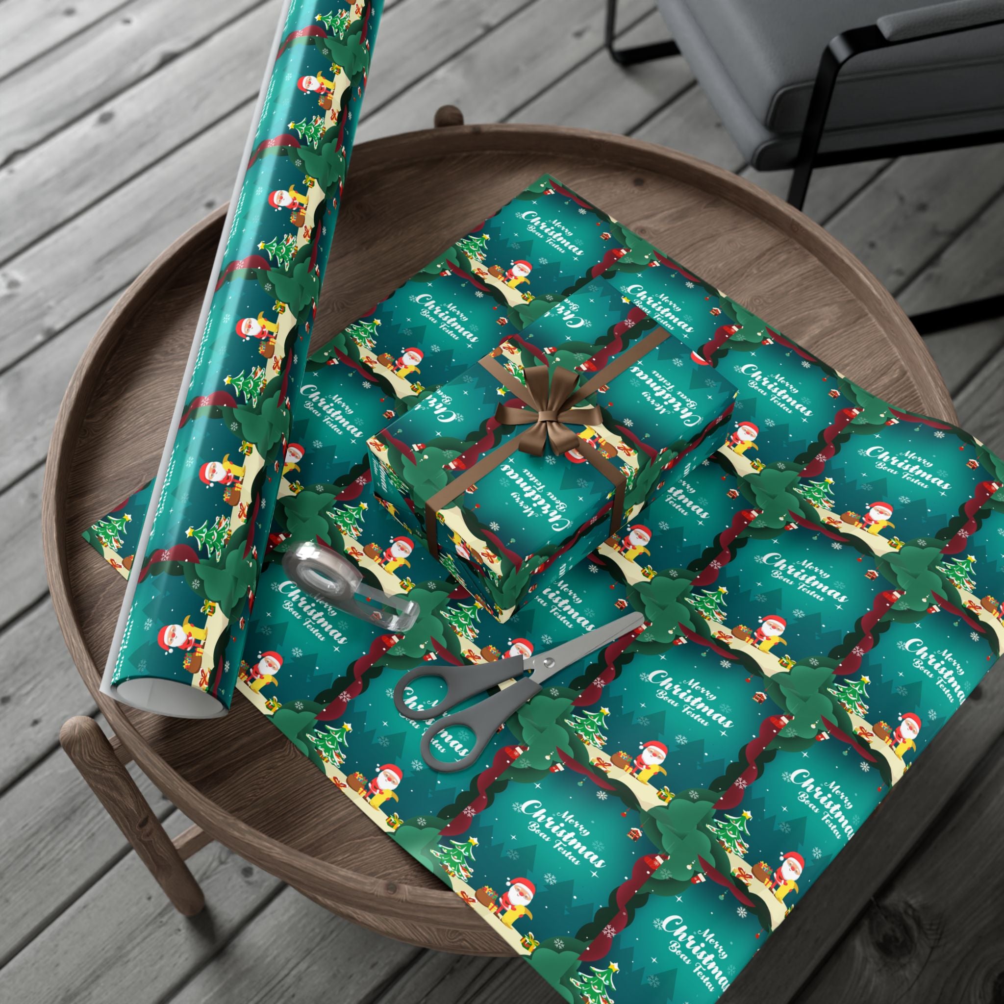 Boas Festas Merry Christmas Gift Wrap Papers, Holiday Wrapping Paper, Eco-Friendly Packaging, Merry Christmas Decor, Gift Presentation