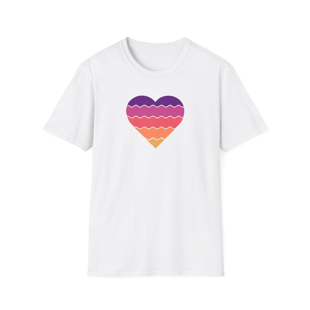 Gradient Heart Unisex Softstyle T-Shirt - Perfect for Summer, Casual Wear, Gift for Friends, Valentine's Day, Beach Days, Love