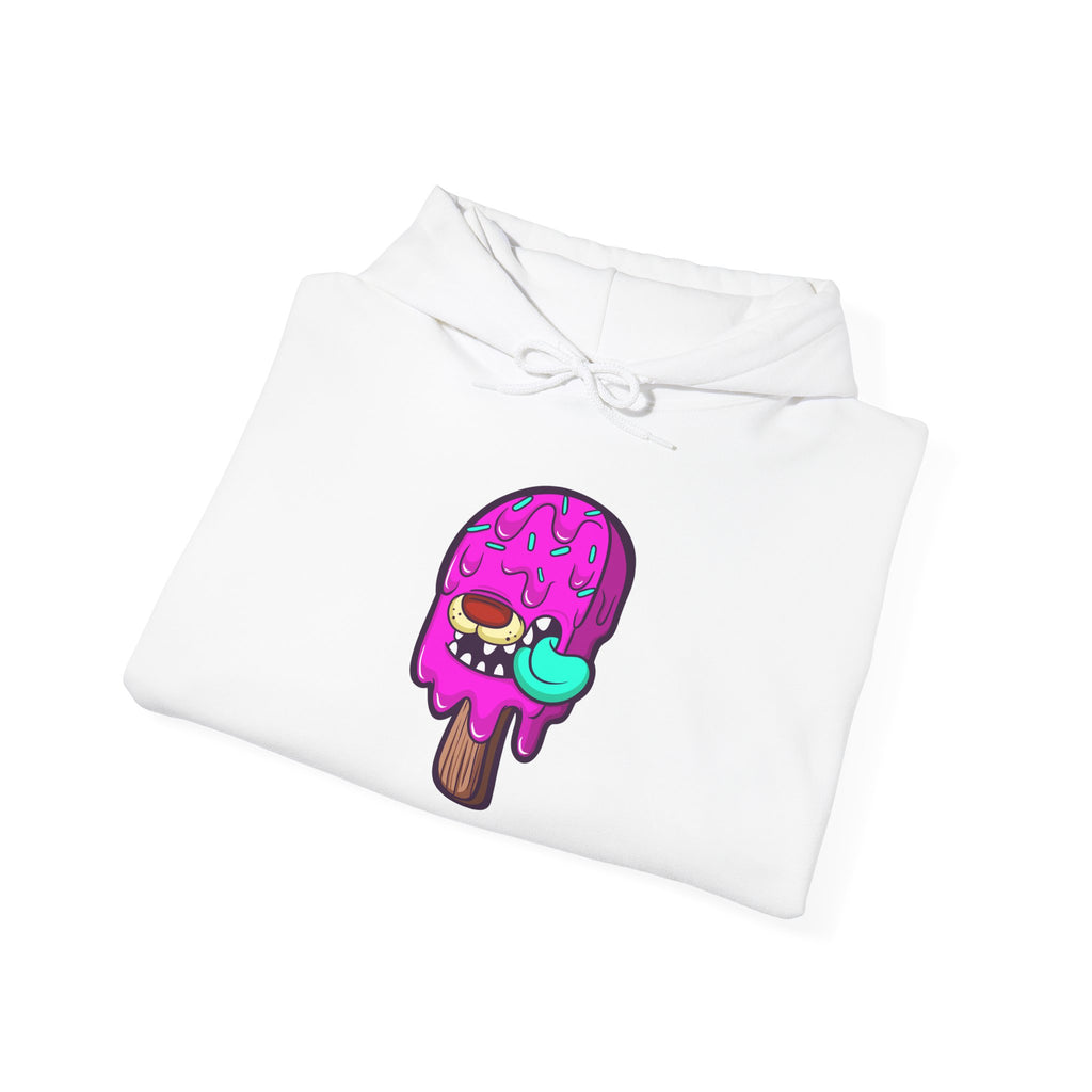Colorful Ice Cream Graphic Unisex College Hoodie, Fun Pullover for Students, Casual Wear, Great Gift for Birthdays & Holidays, Cozy Hoodie