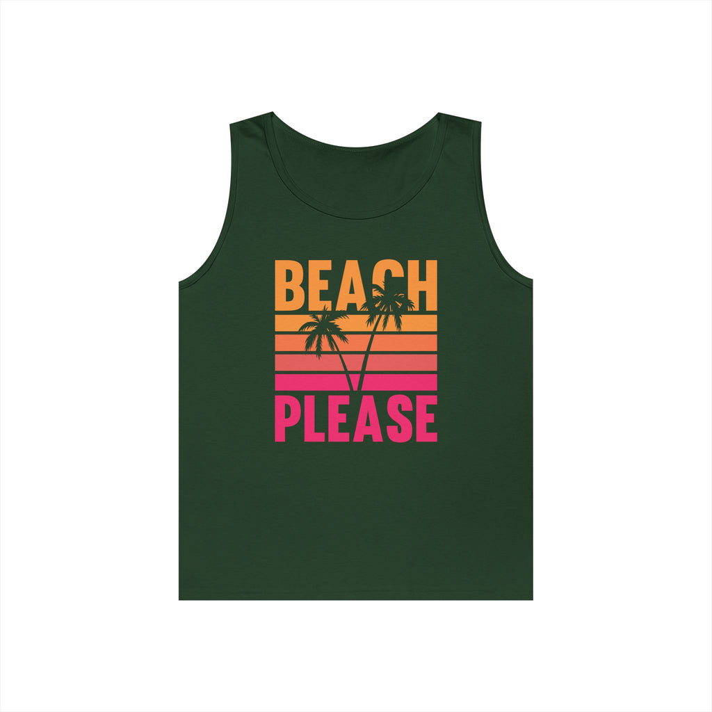 Beach Please Tank Top, Summer Apparel, Unisex Summer Wear, Vacation Style, Gift for Beach Lovers, Pool Party Outfit