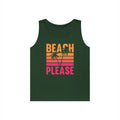 Beach Please Tank Top, Summer Apparel, Unisex Summer Wear, Vacation Style, Gift for Beach Lovers, Pool Party Outfit