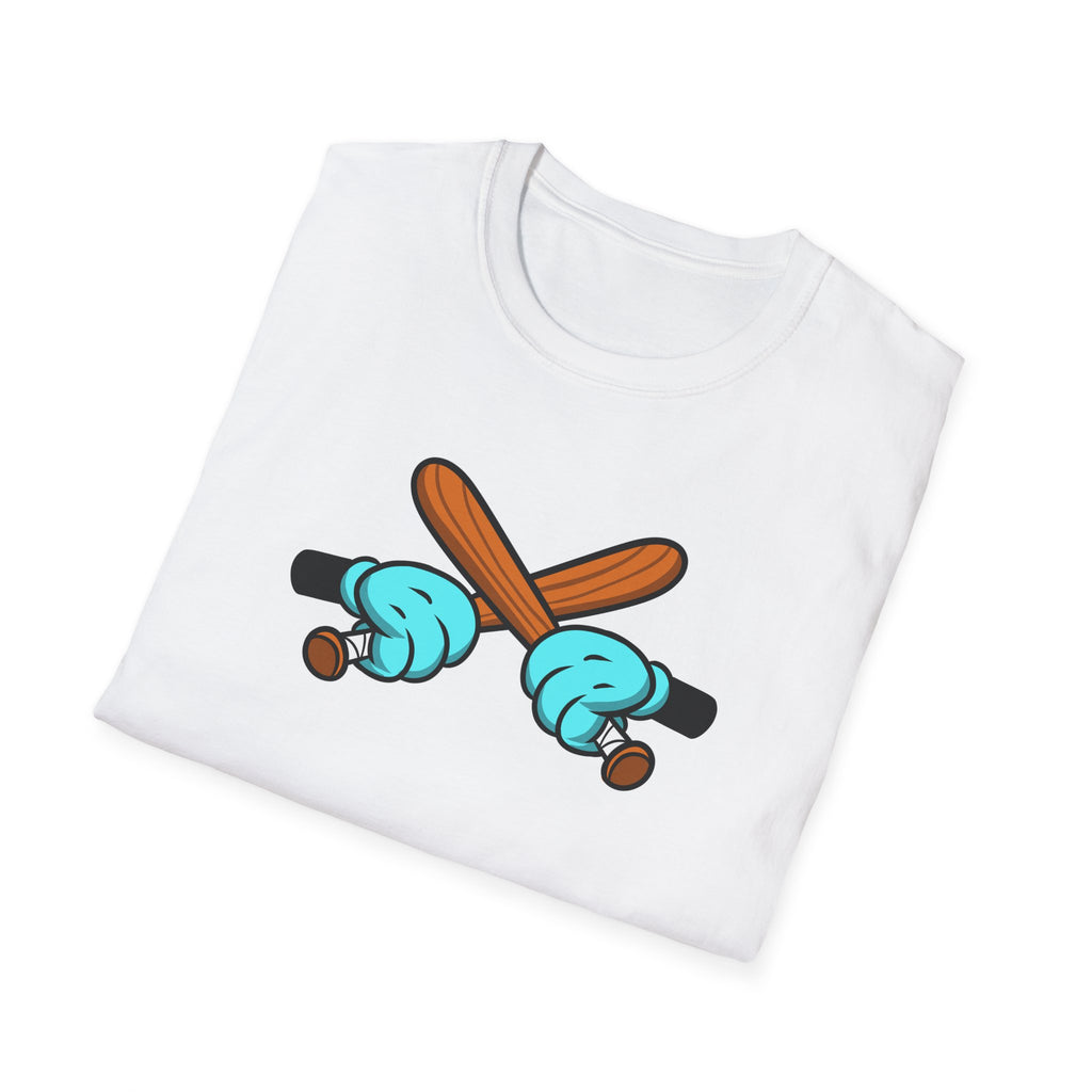 Playful Cartoon Baseball T-Shirt - Unisex Softstyle Tee, Casual Wear, Gift for Sports Lovers, Summer Fun, Unique Creative Design