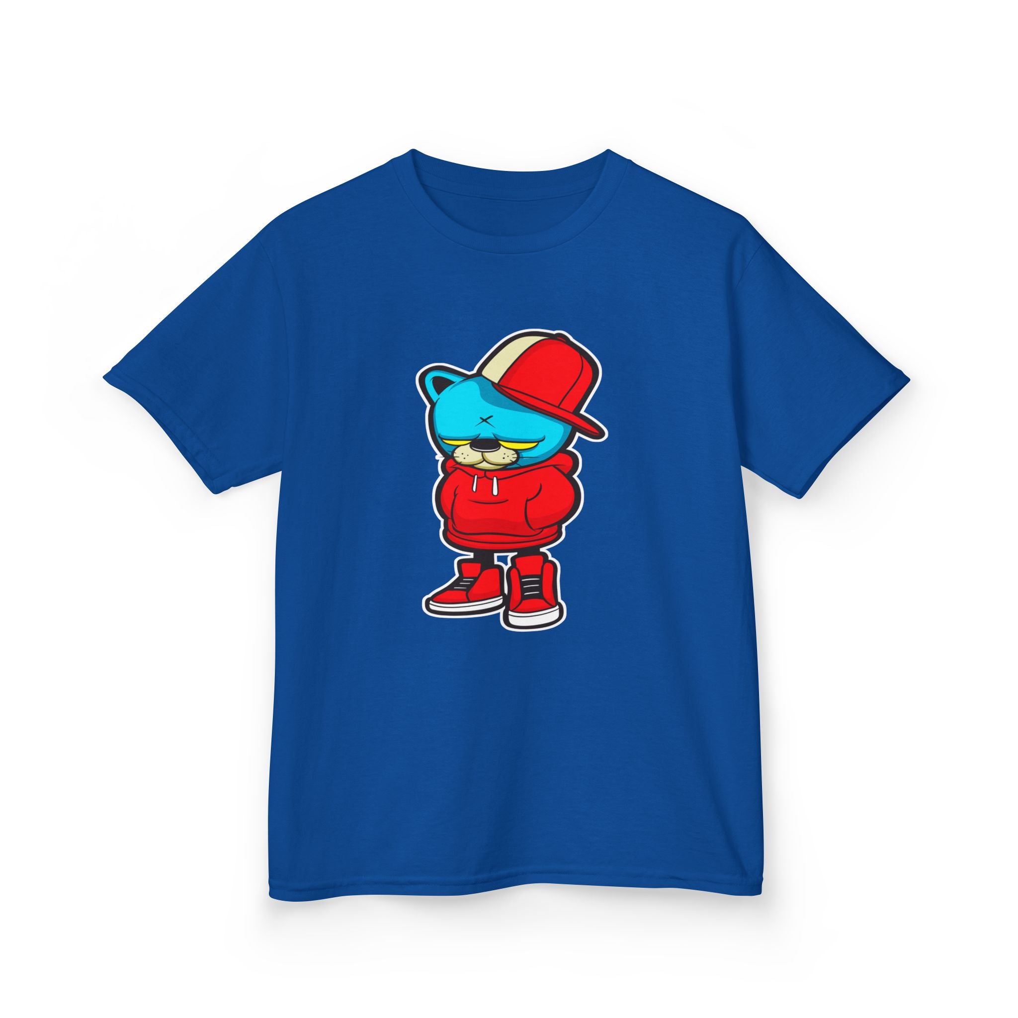 Cool Cartoon Bear Kids Tee, Trendy Youth T-Shirt, Hipster Gift, Cartoon Character Apparel, Streetwear for Kids