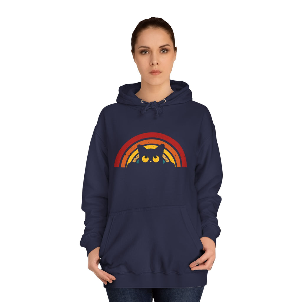 Cozy Rainbow Owl Hoodie, Cute College Sweatshirt, Unisex Gift, Fall Favorite, Nature Lover Apparel, Perfect for Students