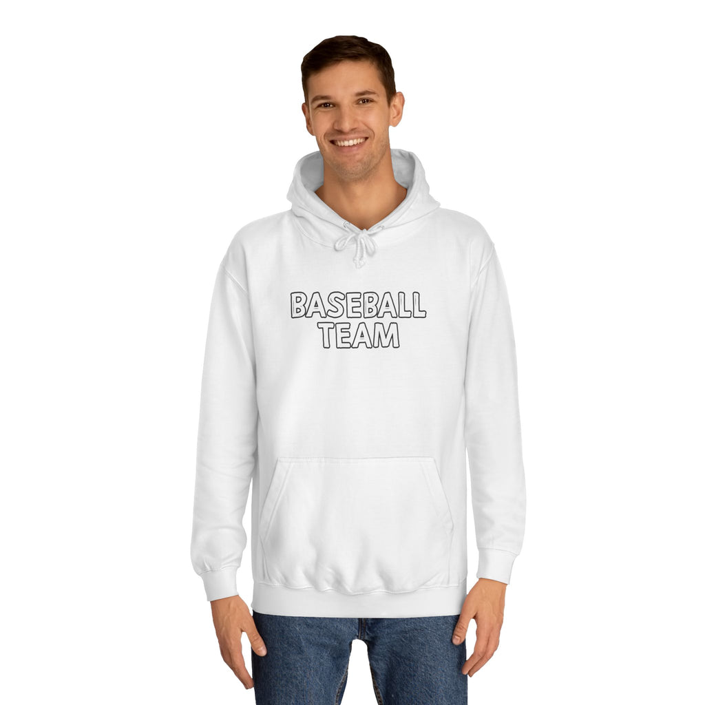 Baseball Team Unisex College Hoodie, Cozy Sportswear, College Apparel, Gift for Athletes, Team Spirit Wear, Everyday Comfort