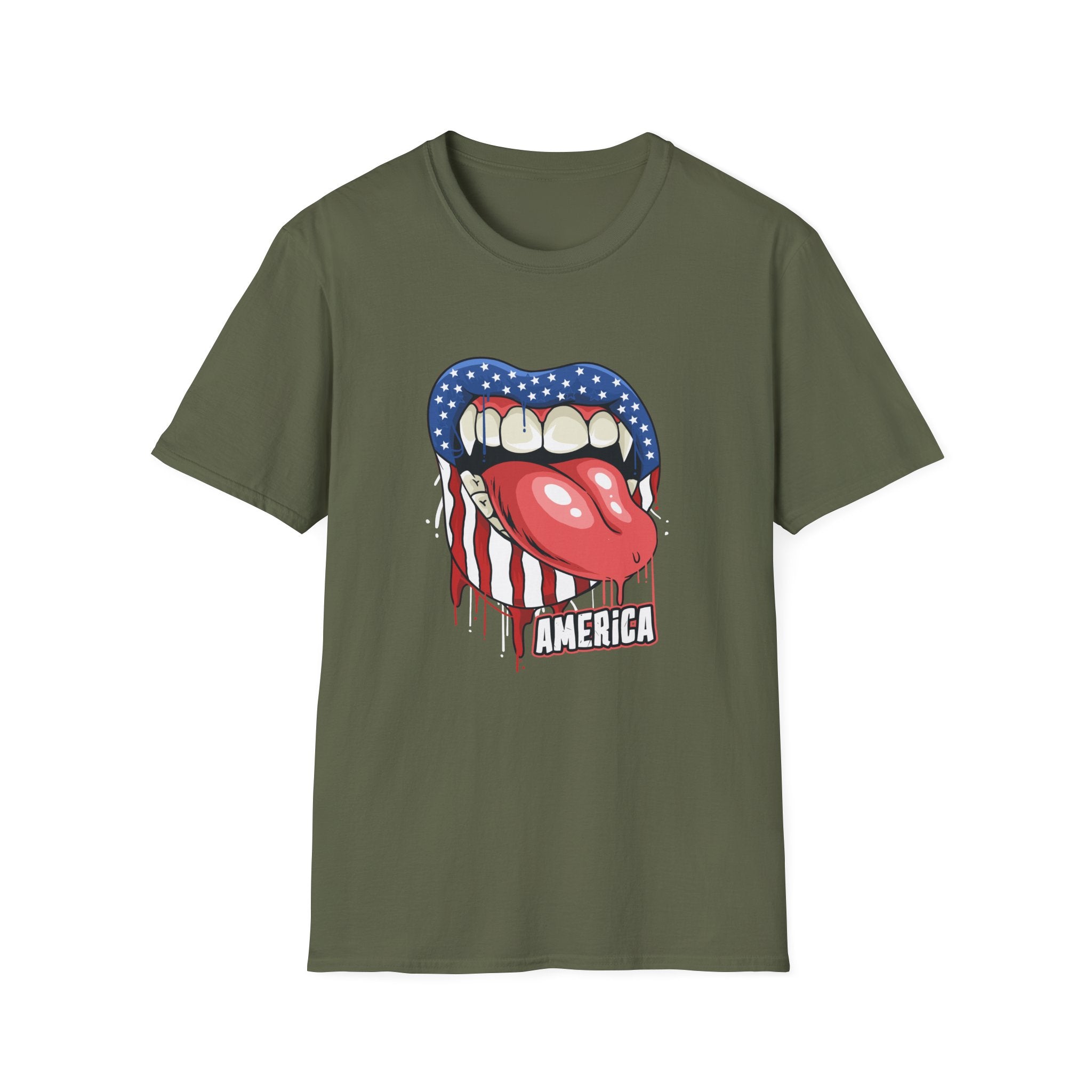 Patriotic Graphic Tee, Softstyle T-Shirt for July 4th, Party Wear, Casual Outfits, Unique Gift for Americans