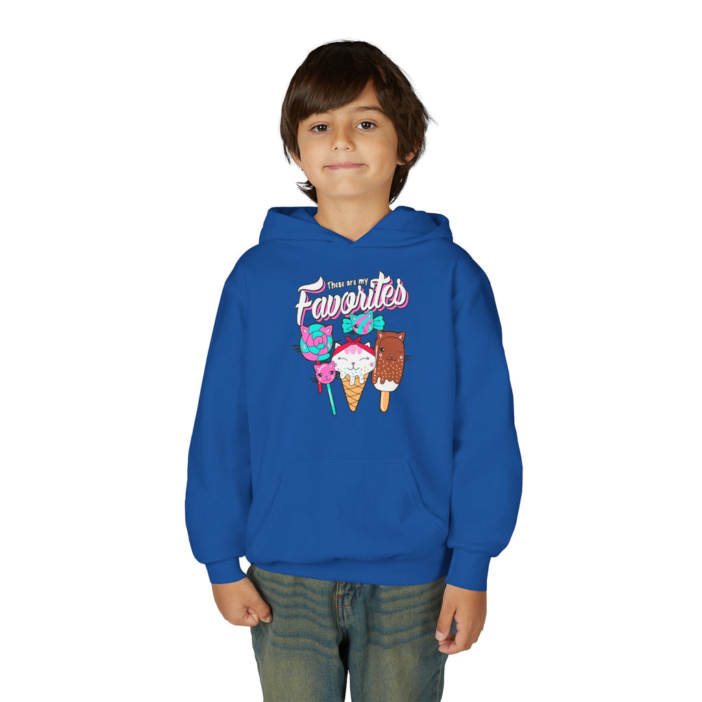 Cute Ice Cream Favorites Youth Hoodie, Summer Apparel, Kids Sweatshirt, Birthday Gift, Cartoon Ice Cream Design