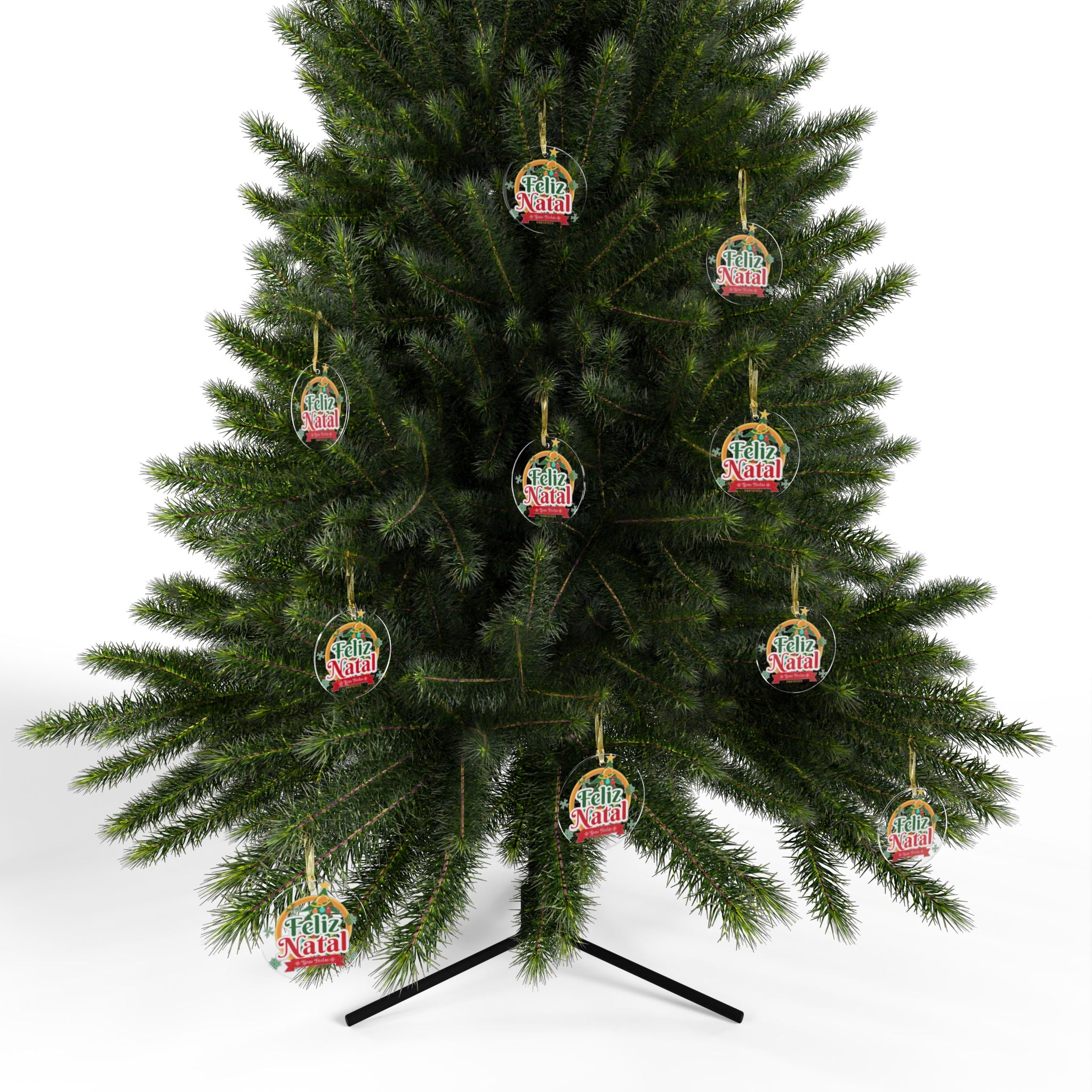 Festive Acrylic Christmas Ornament - Feliz Natal Design