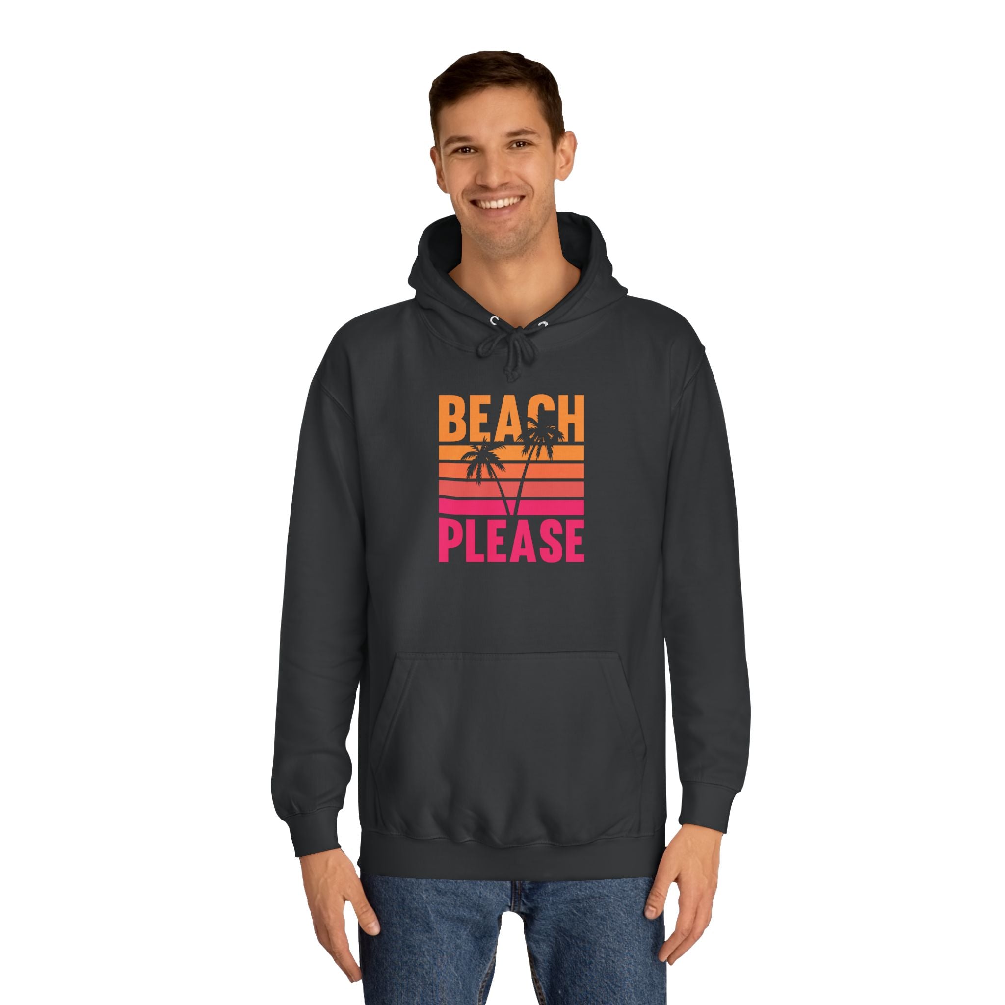 Beach Please Hoodie, Unisex College Hoodie, Summer Vibe Sweatshirt, Perfect for Beach Lovers, Great for Vacations, Gift for Friends