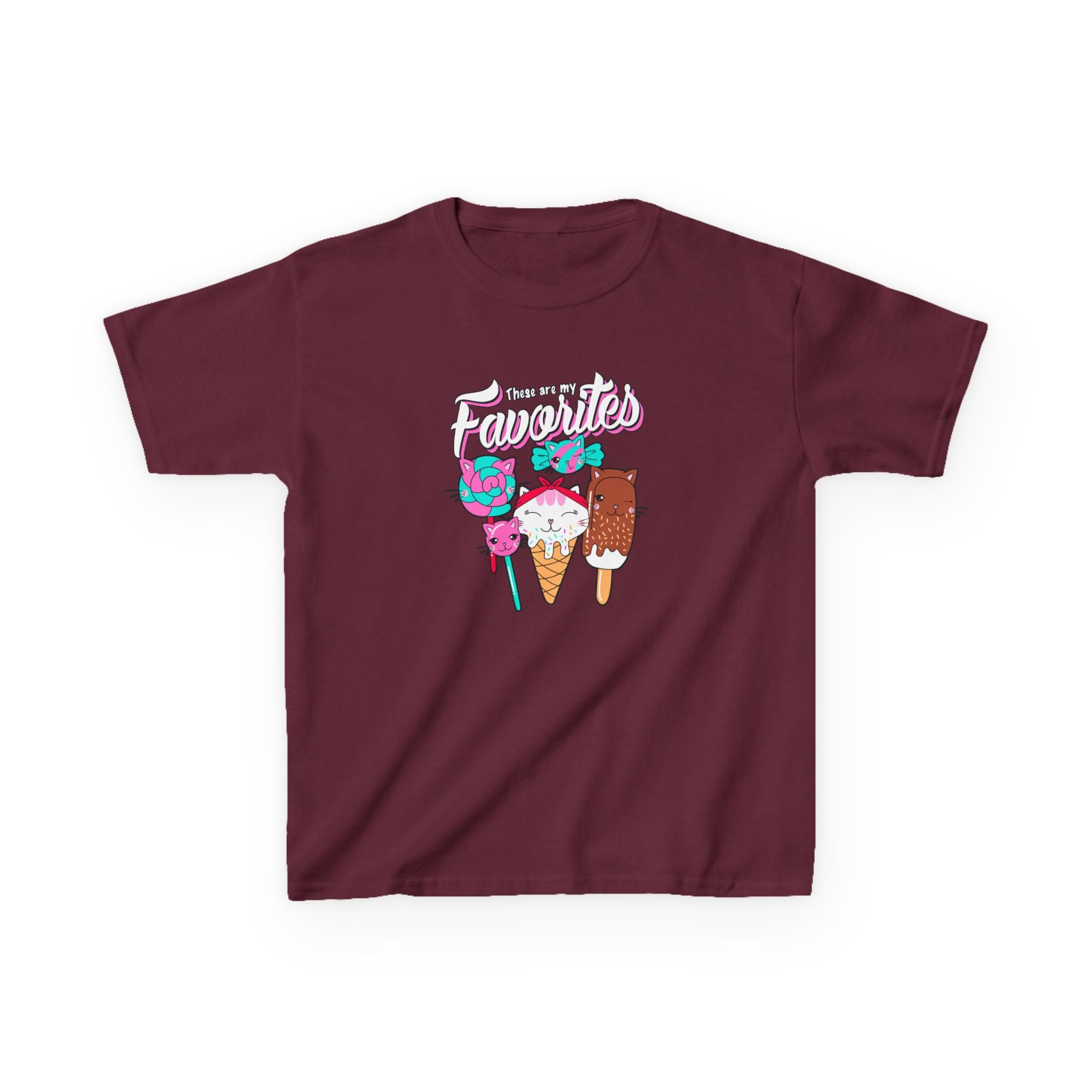 Ice Cream Favorites Kids Heavy Cotton Tee, Fun Summer T-Shirt, Cute Kids Apparel, Birthday Gift, Playdate Top