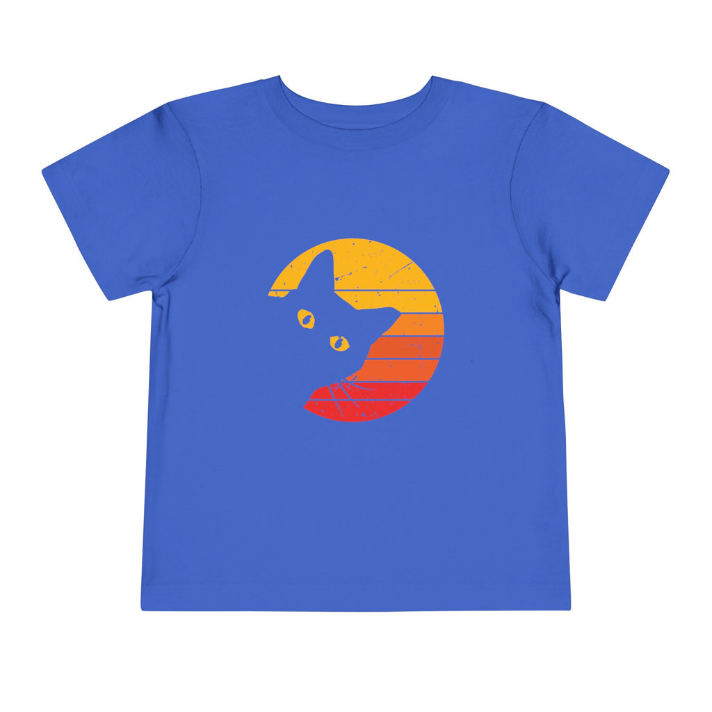 Sunset Cat Toddler Tee - Cute Cat Shirt, Kids Summer Tee, Playful Gift for Cat Lovers, Birthday Gift, Cozy Everyday Wear