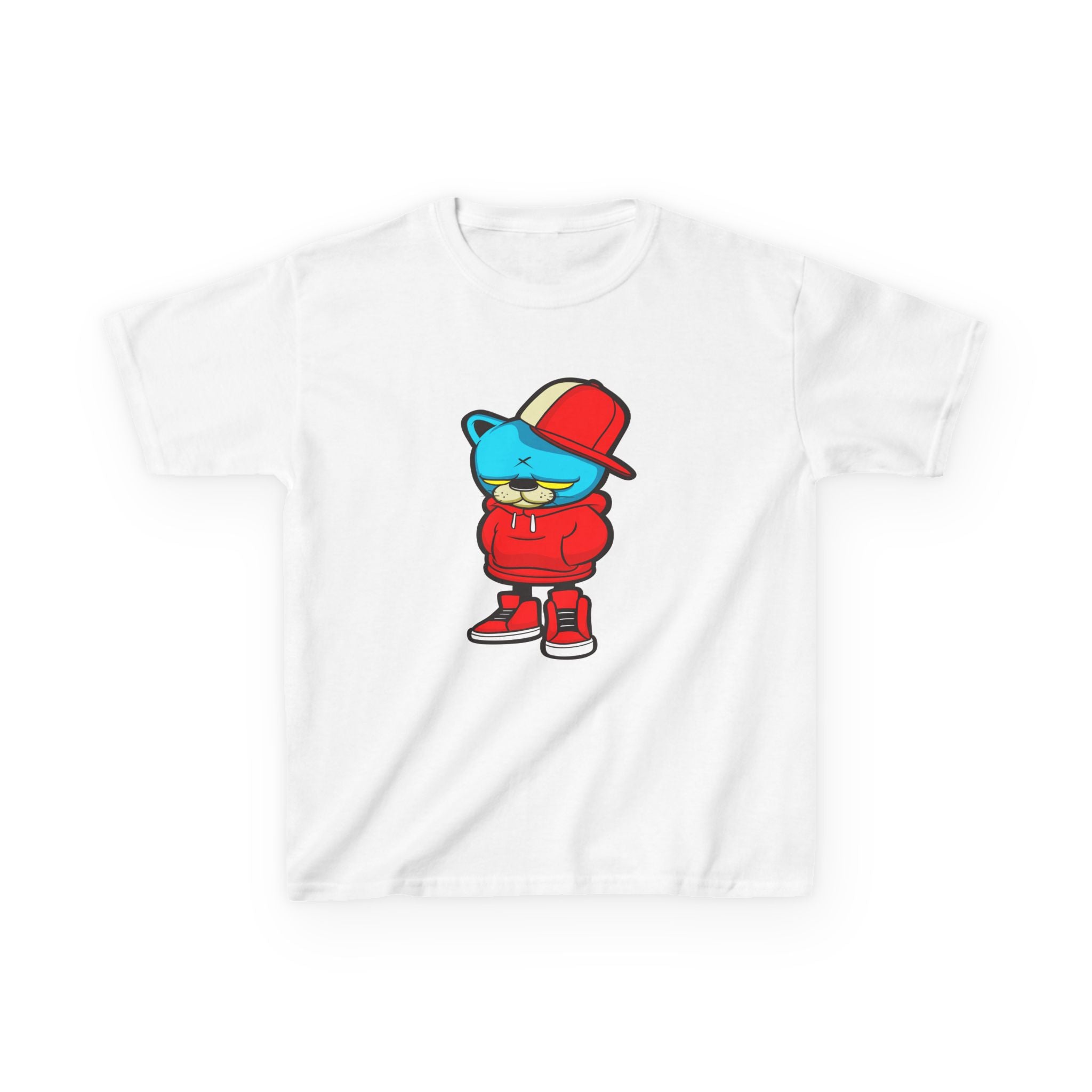 Cool Cartoon Bear Kids Tee, Trendy Youth T-Shirt, Hipster Gift, Cartoon Character Apparel, Streetwear for Kids