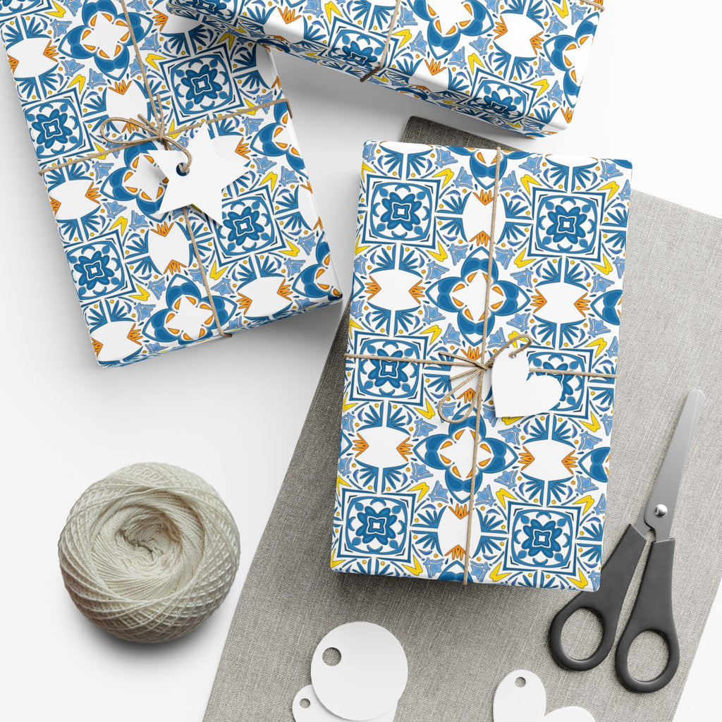 Portuguese Azulejos Gift Wrapping Paper for Special Occasions, Parties, Weddings, and Holidays