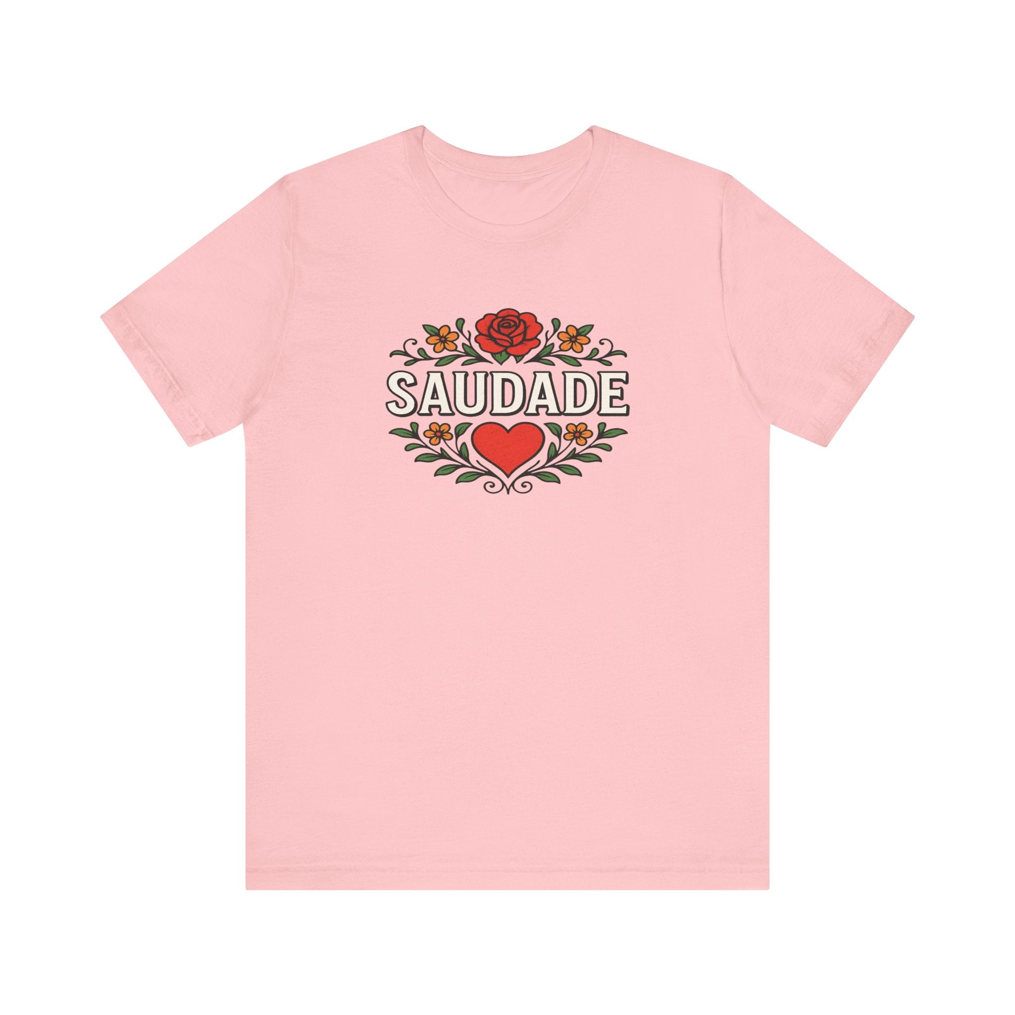 Saudade Floral Heart Tee — Portuguese Nostalgia T-Shirt
