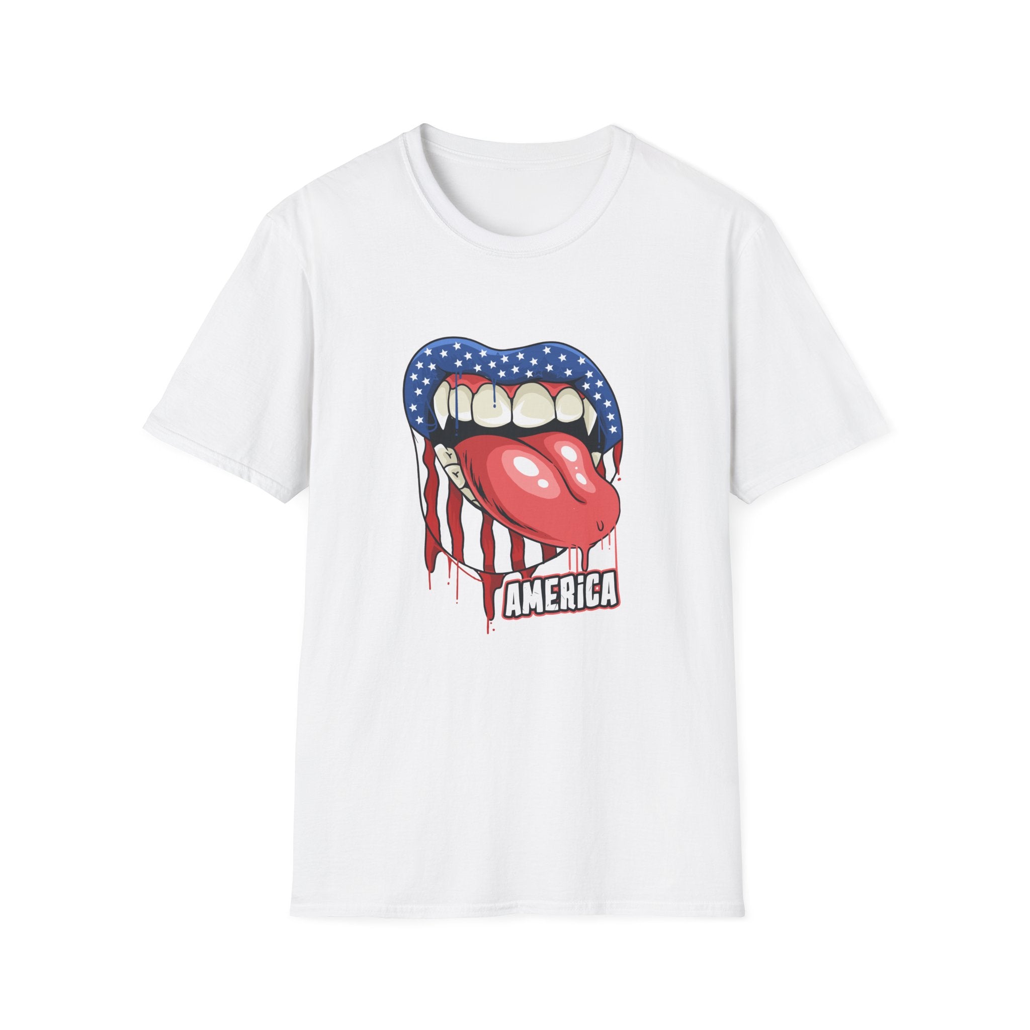 Patriotic Graphic Tee, Softstyle T-Shirt for July 4th, Party Wear, Casual Outfits, Unique Gift for Americans