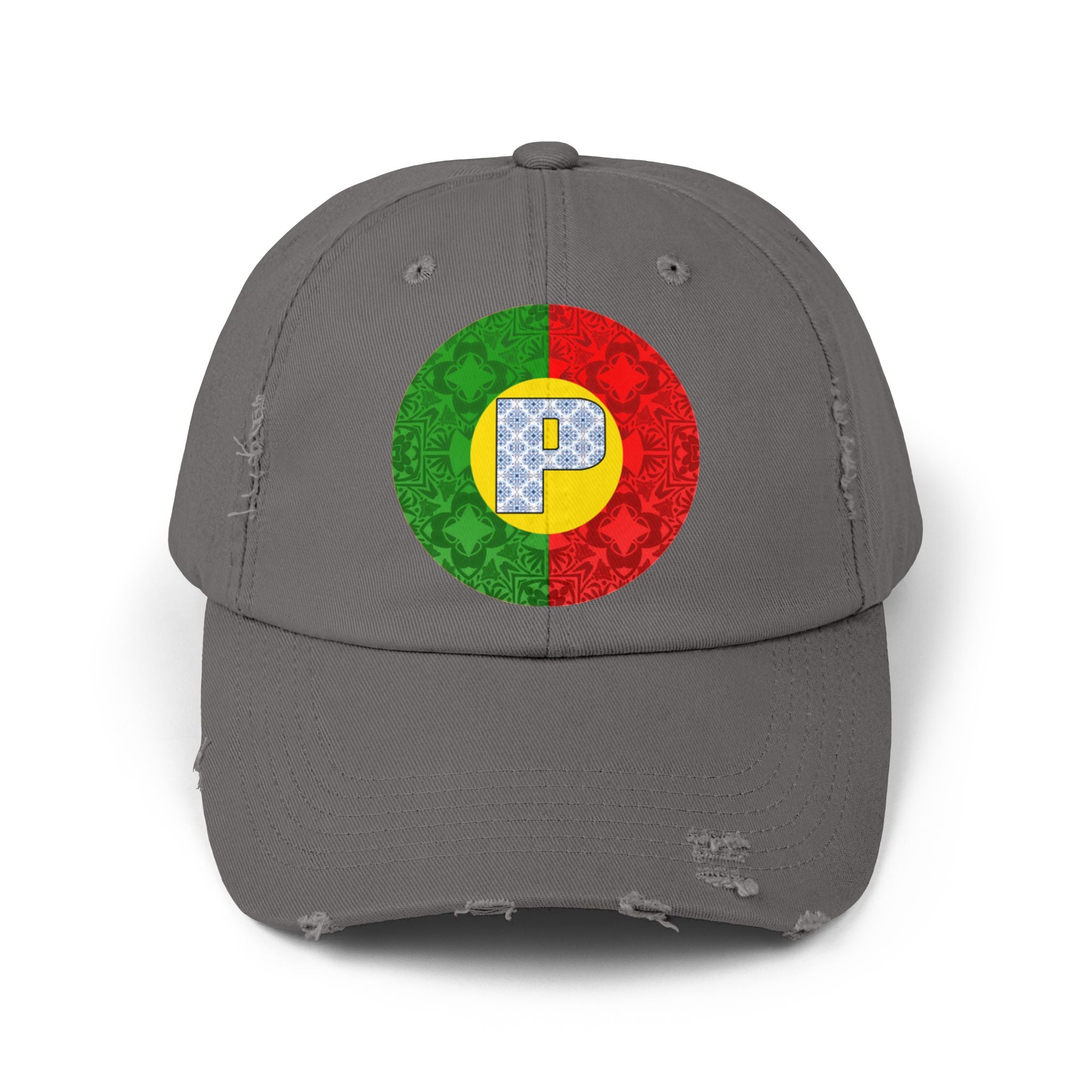 PORTUGAL Unisex Distressed Cap Colorful Portugal Flag Design, Perfect for Casual Outfits, Gift for Sports Fans, Summer Accessories, Festival