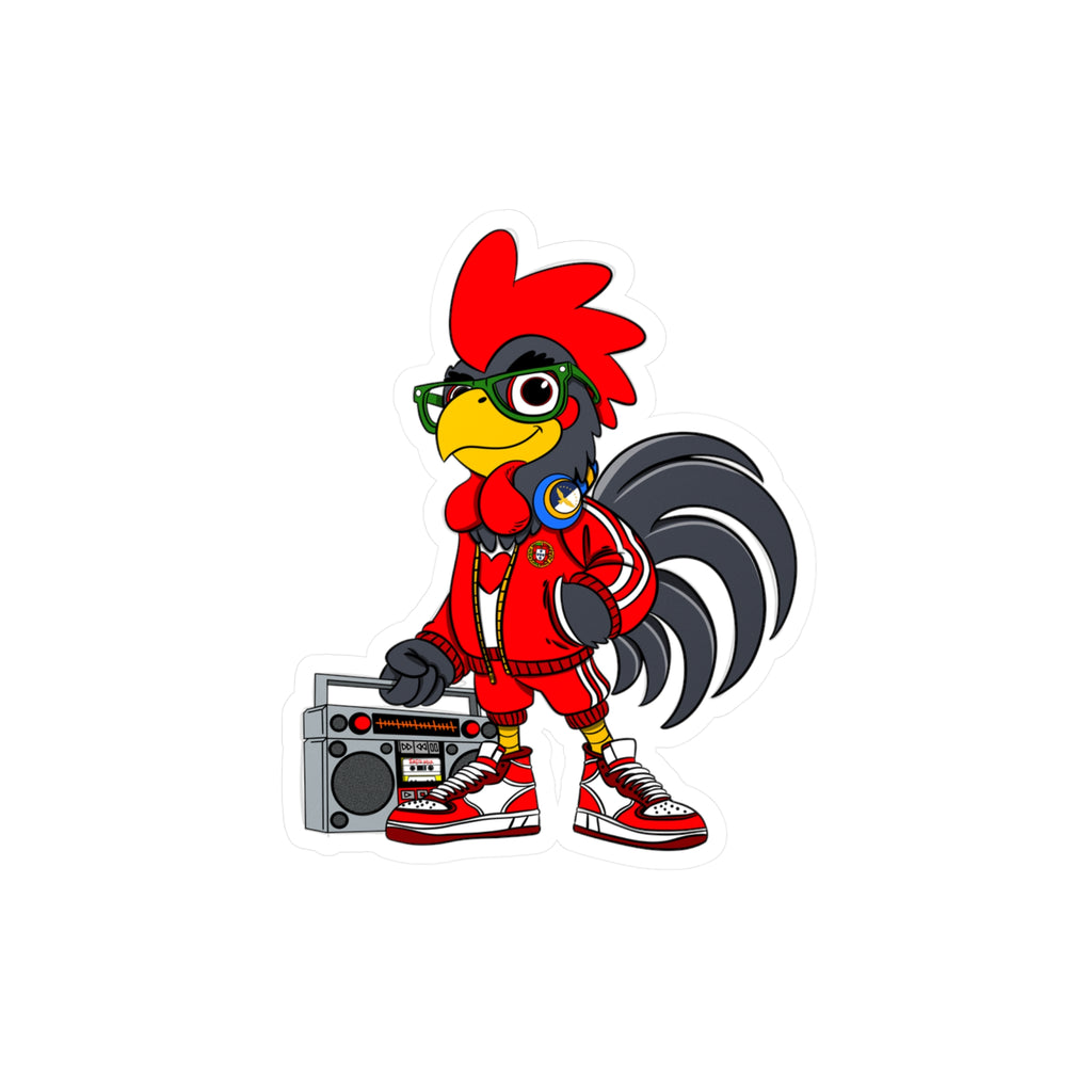Hip-Hop Rooster Vinyl Decal, Fun Stickers for Laptop, Car, Wall, Office Decor, Gift for Chicken Lovers, Retro Vibe