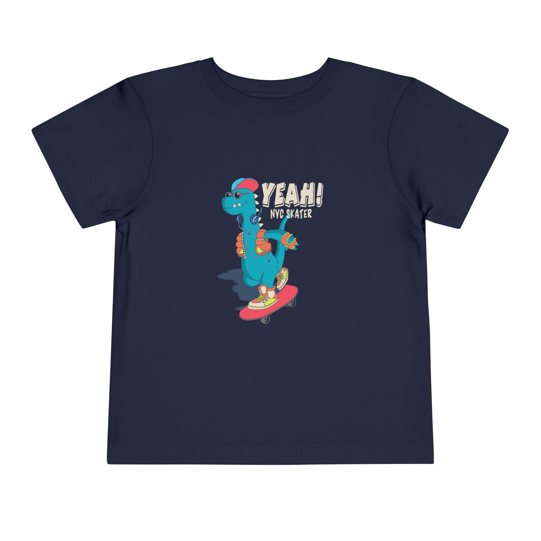 Skater Dinosaur Toddler Tee - Fun Summer Style, Gift for Kids, Playtime Adventures, Birthday Celebration, Cute Graphic T-Shirt