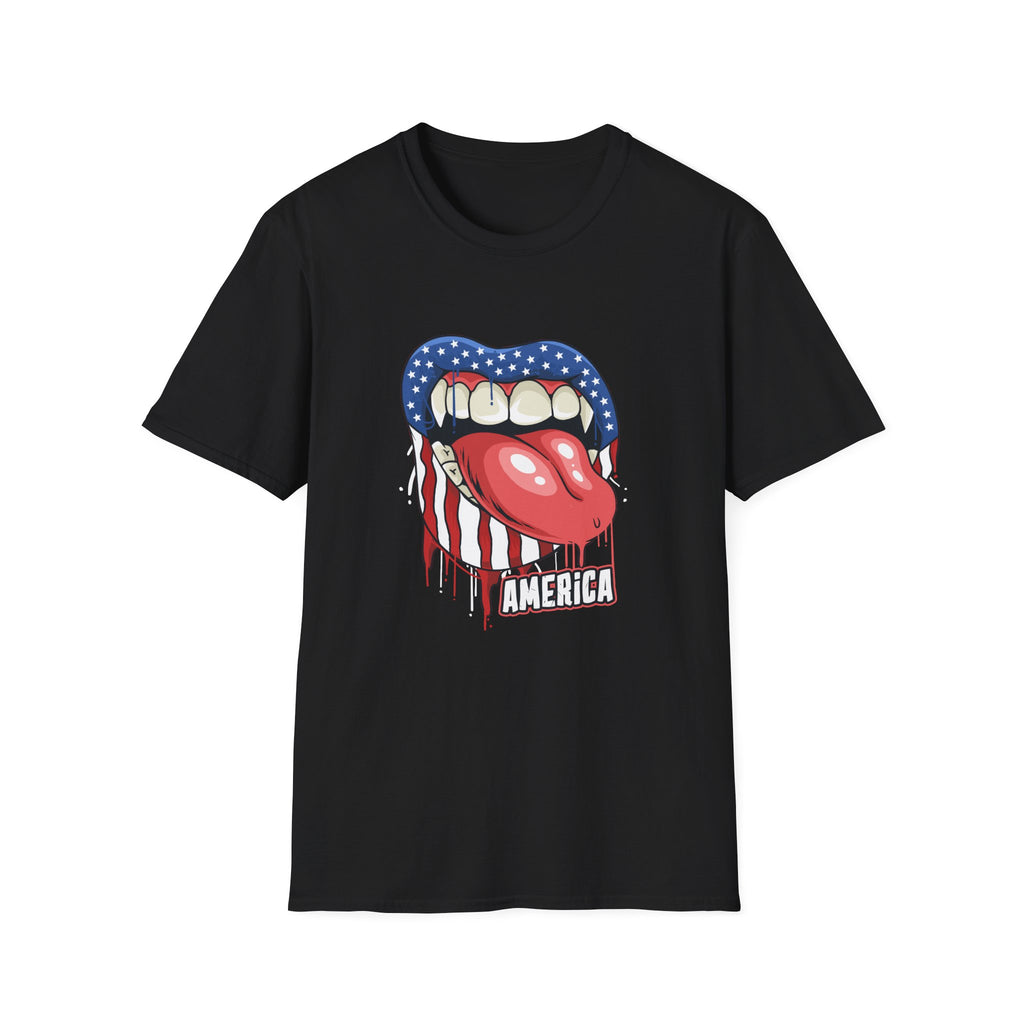 Patriotic Graphic Tee, Softstyle T-Shirt for July 4th, Party Wear, Casual Outfits, Unique Gift for Americans