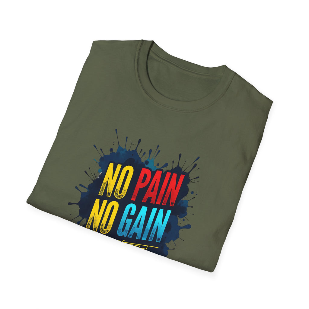 Motivational Fitness T-Shirt - "No Pain No Gain - Shut Up and Train" Gym Apparel, Workout Gift, Exercise Top, Sportswear