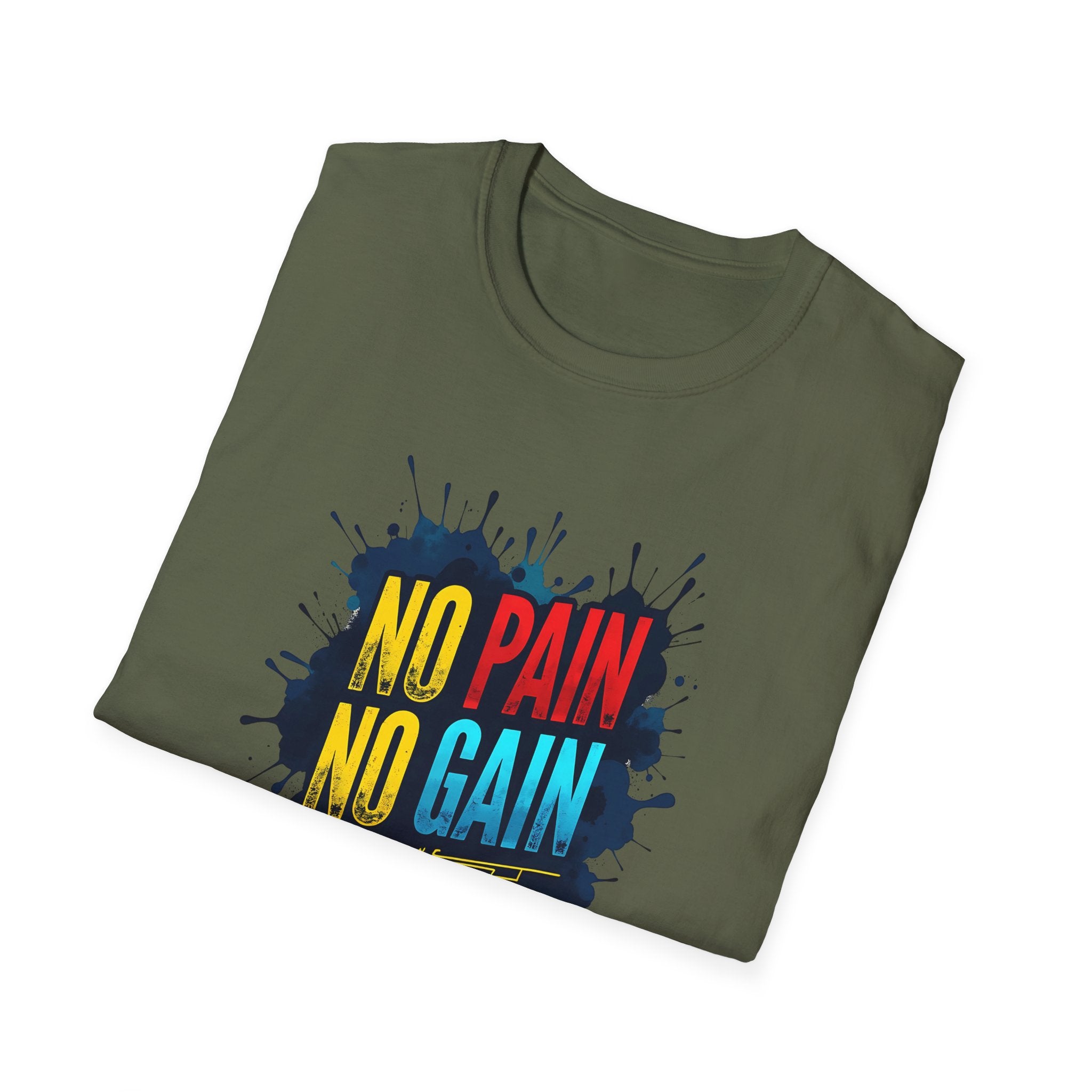 Motivational Fitness T-Shirt - "No Pain No Gain - Shut Up and Train" Gym Apparel, Workout Gift, Exercise Top, Sportswear