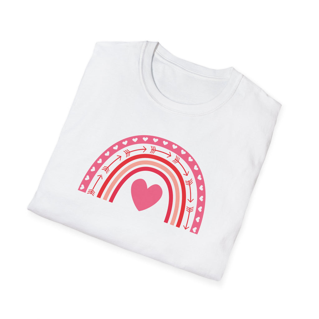 Love Rainbow Unisex T-Shirt, Cute LGBTQ Pride Shirt, Casual Tee, Gift for Friends, Colorful Heart Design