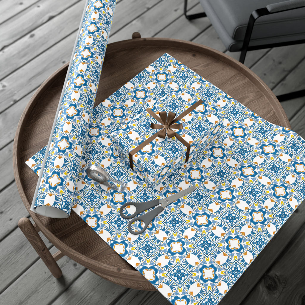 Portuguese Azulejos Gift Wrapping Paper for Special Occasions, Parties, Weddings, and Holidays