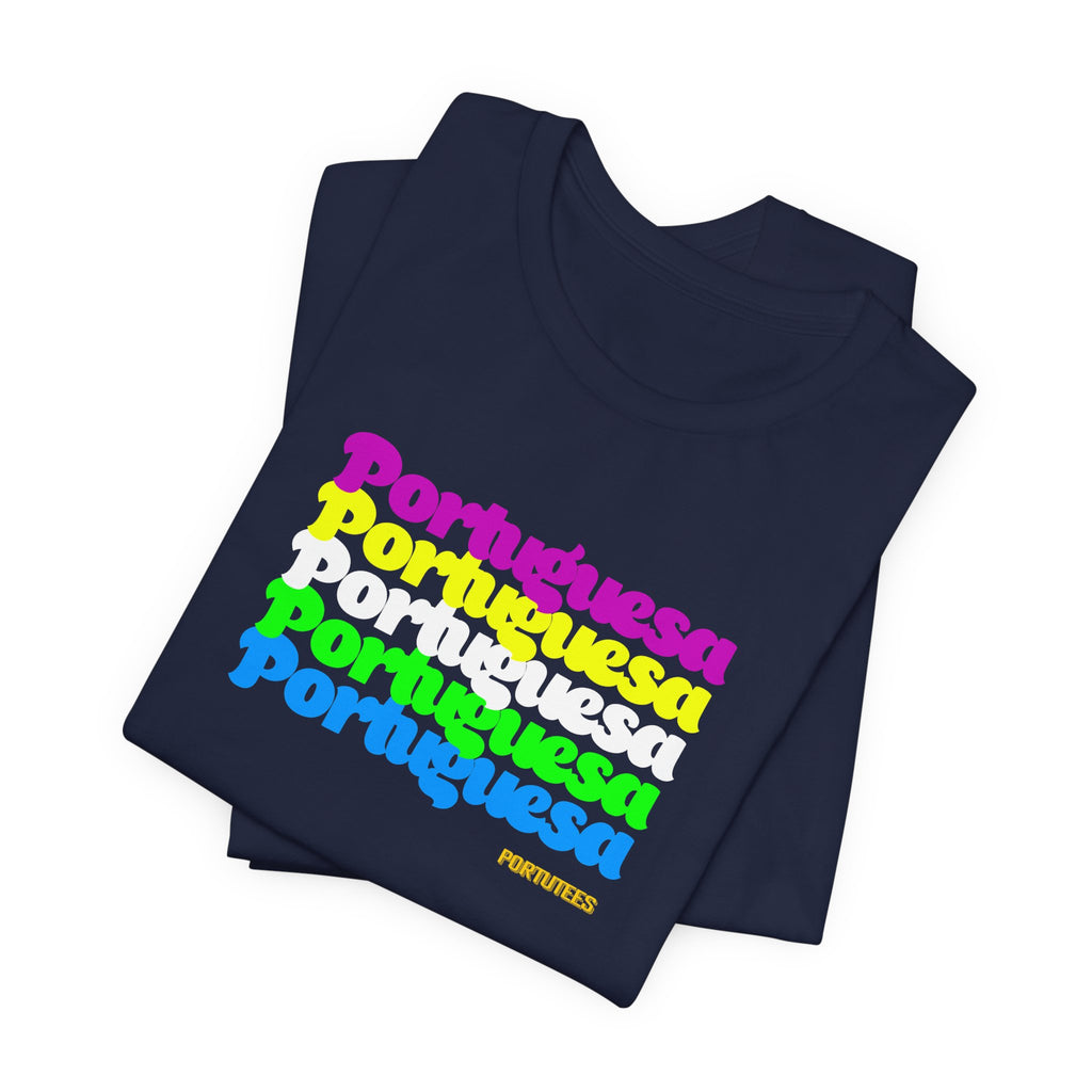 Portuguese Retro Rainbow Tee — "Portuguesa" Graphic T-Shirt