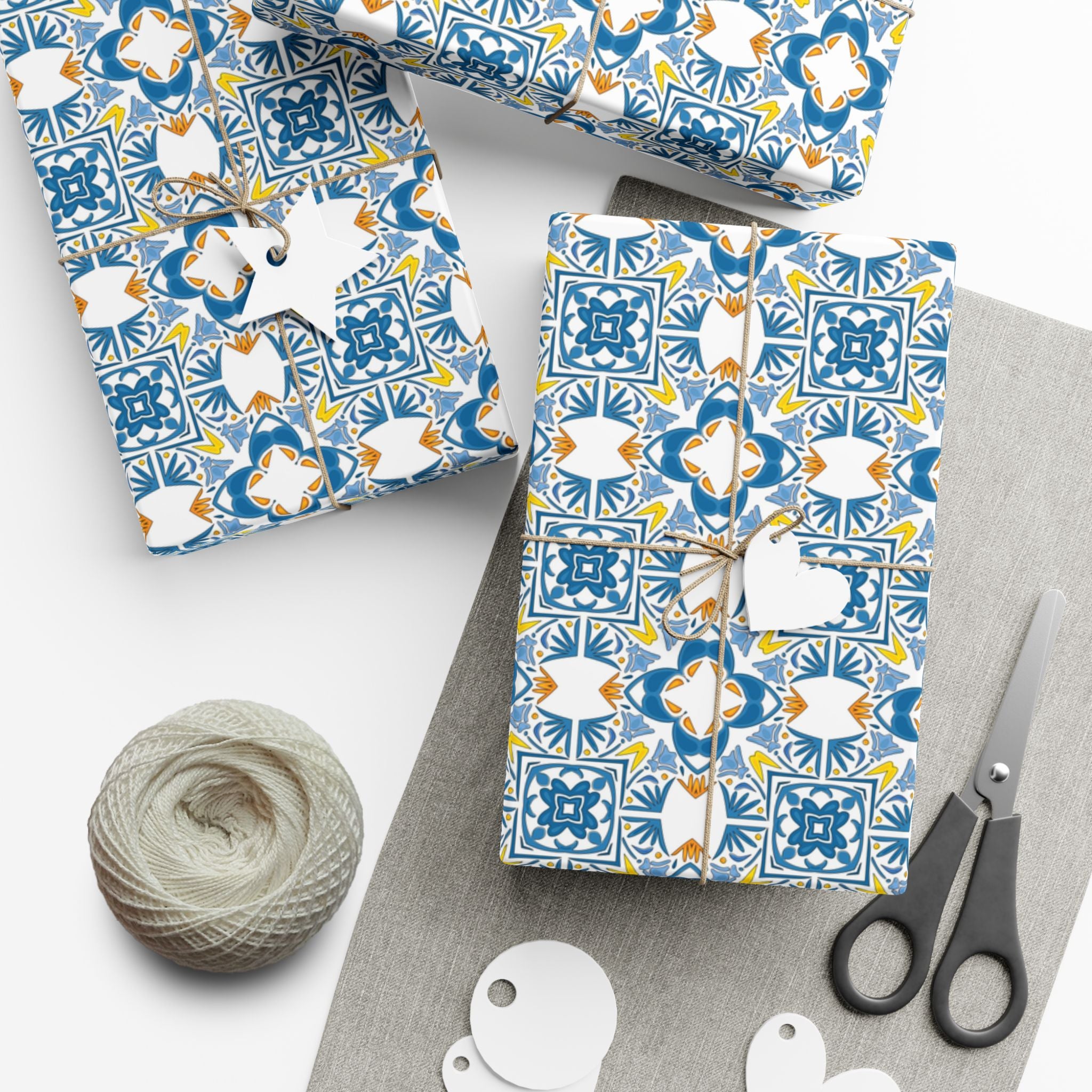 Portuguese Azulejos Gift Wrapping Paper for Special Occasions, Parties, Weddings, and Holidays