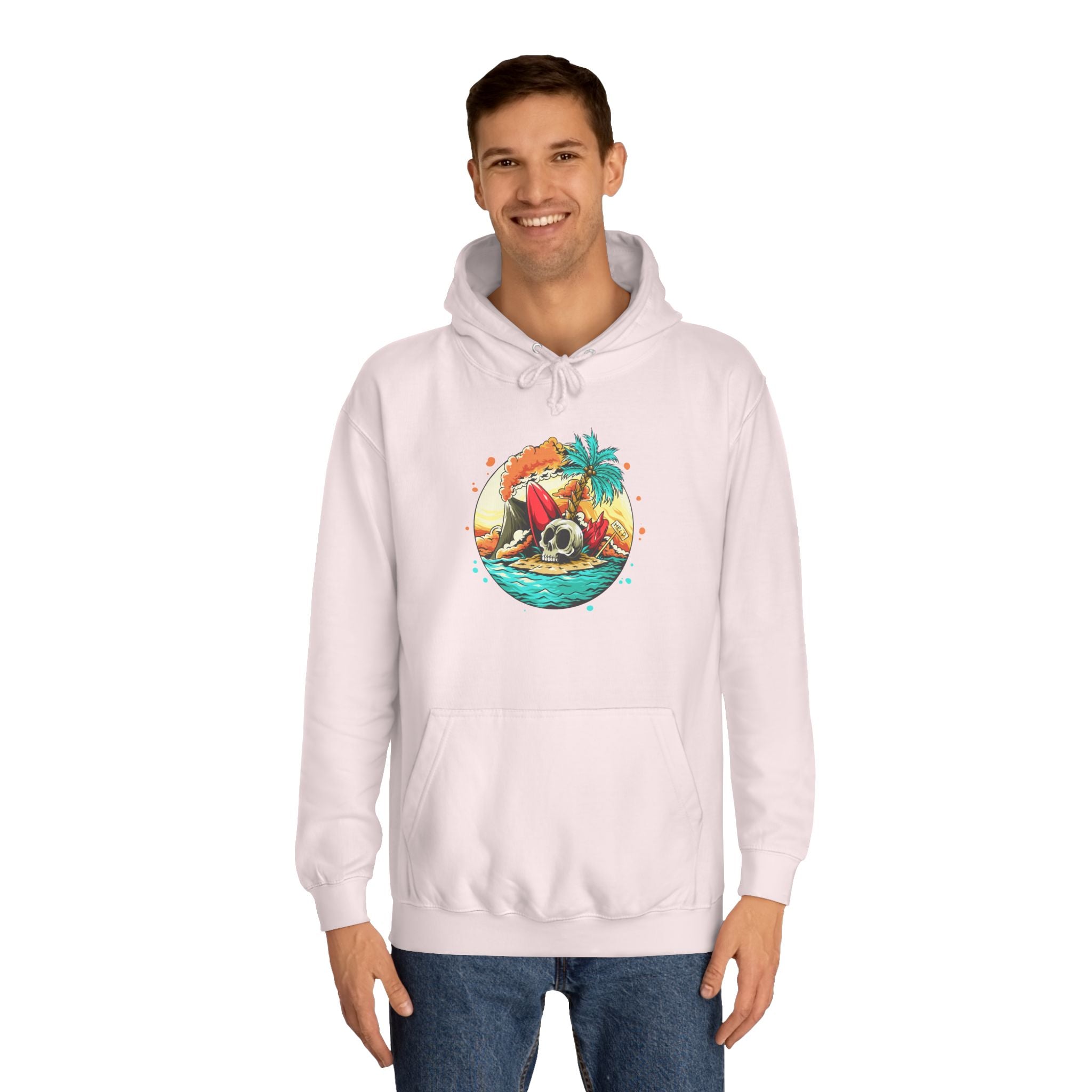 Tropical Paradise Unisex College Hoodie, Beach Vibes Sweatshirt, Summer Gift, Vacation Apparel, Cozy Hooded Pullover, Casual Wear