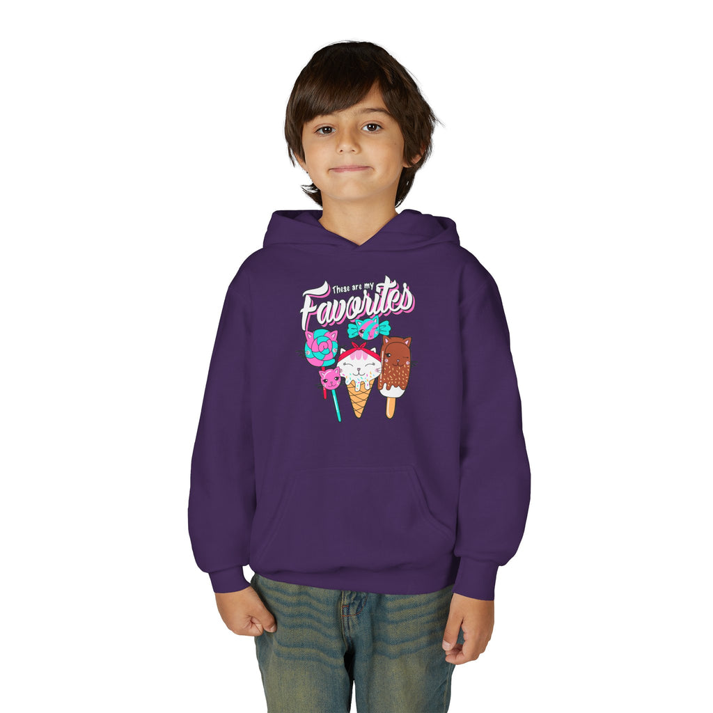 Cute Ice Cream Favorites Youth Hoodie, Summer Apparel, Kids Sweatshirt, Birthday Gift, Cartoon Ice Cream Design
