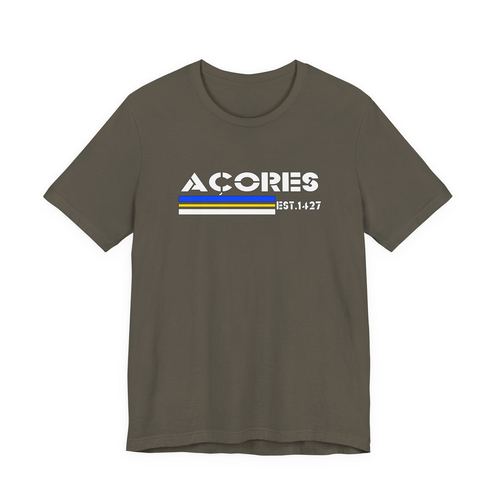 Azores Retro Stripe Tee — "AÇORES EST. 1427"