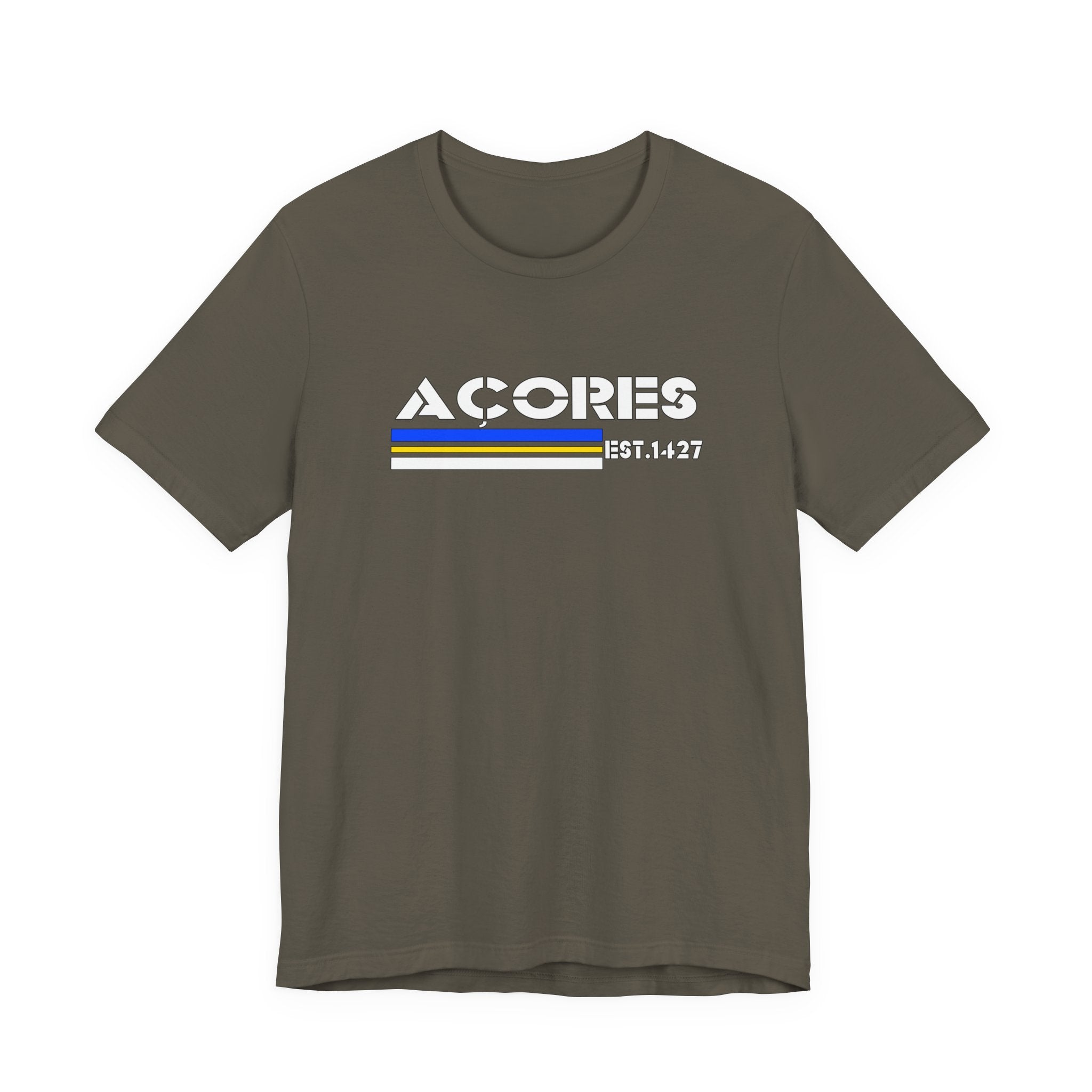 Azores Retro Stripe Tee — "AÇORES EST. 1427"