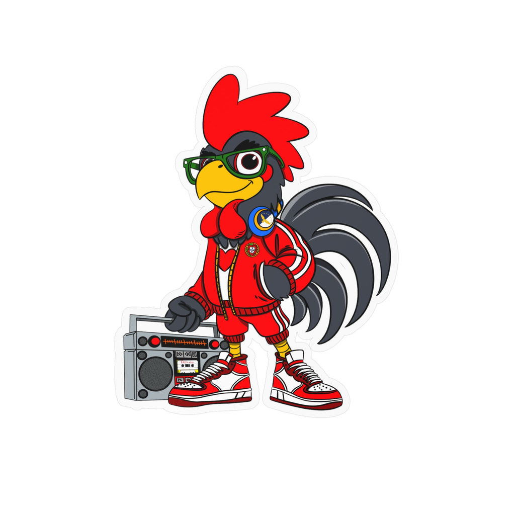 Hip-Hop Rooster Vinyl Decal, Fun Stickers for Laptop, Car, Wall, Office Decor, Gift for Chicken Lovers, Retro Vibe